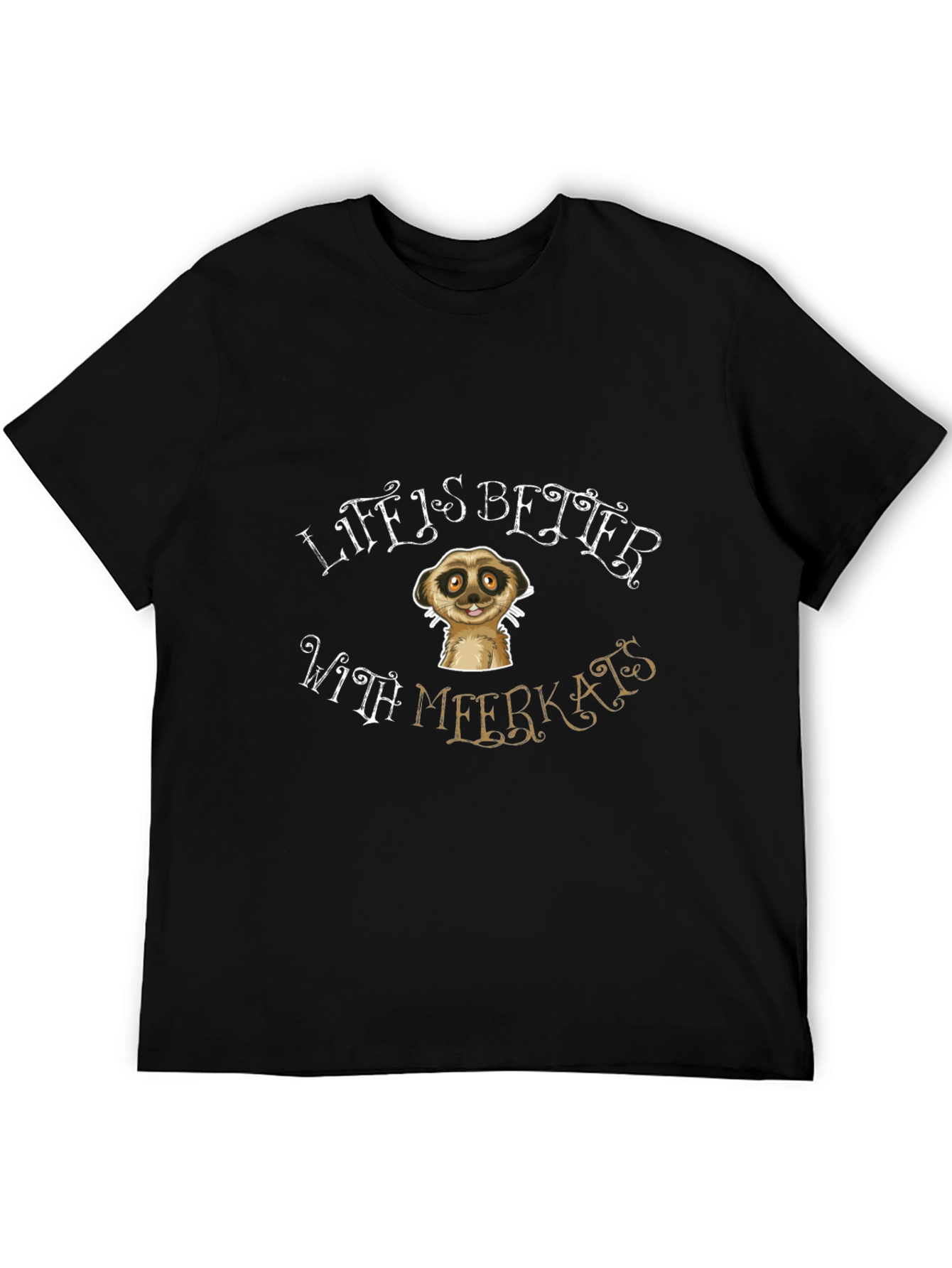 Black Life is Better With Meerkats Black T-Shirt view 5