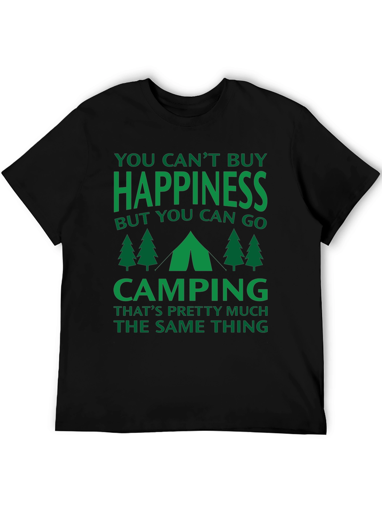 Black Camping Happiness Graphic Tee view 5