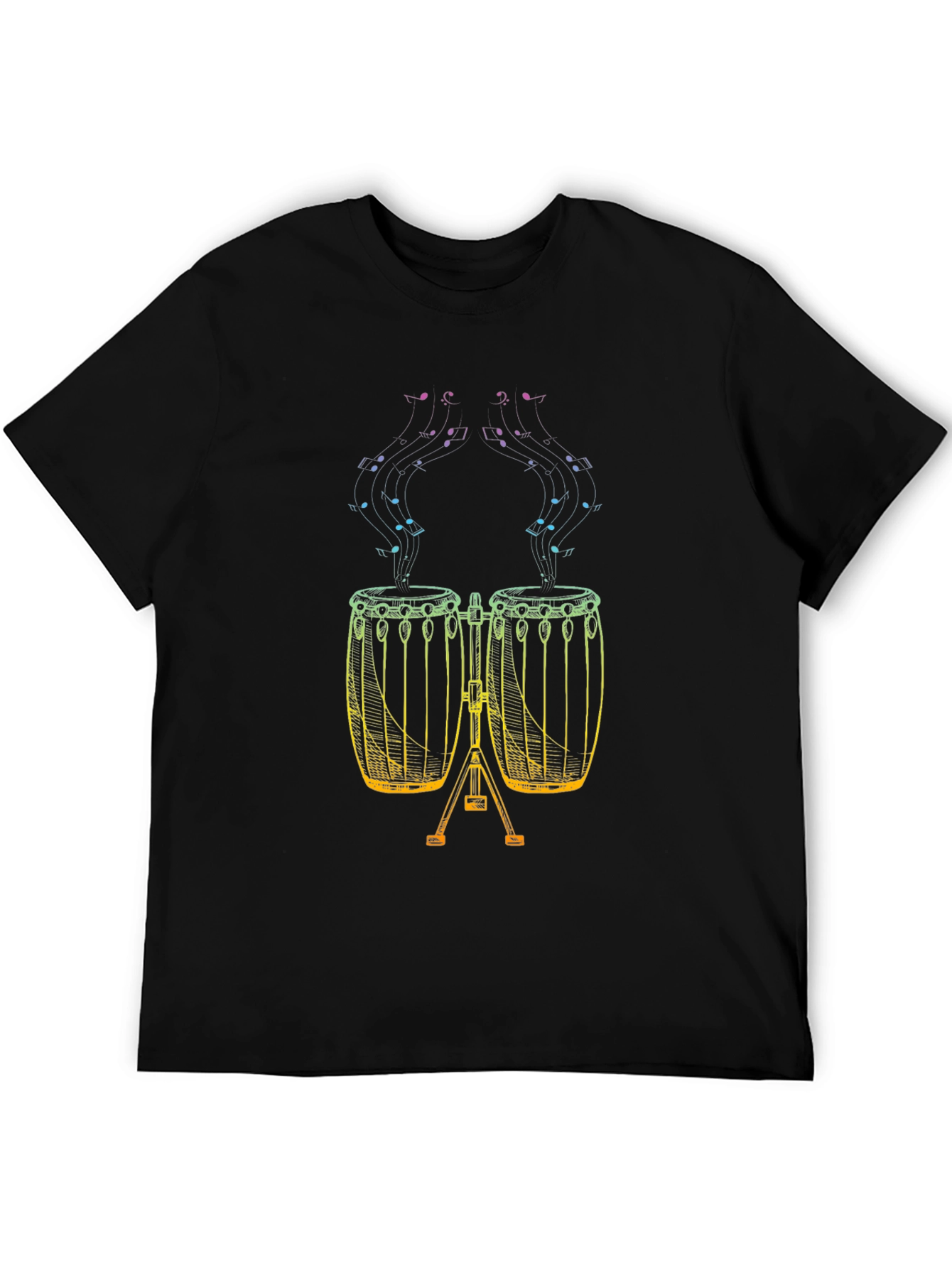 Black Musical Conga Drum Graphic T-Shirt view 5
