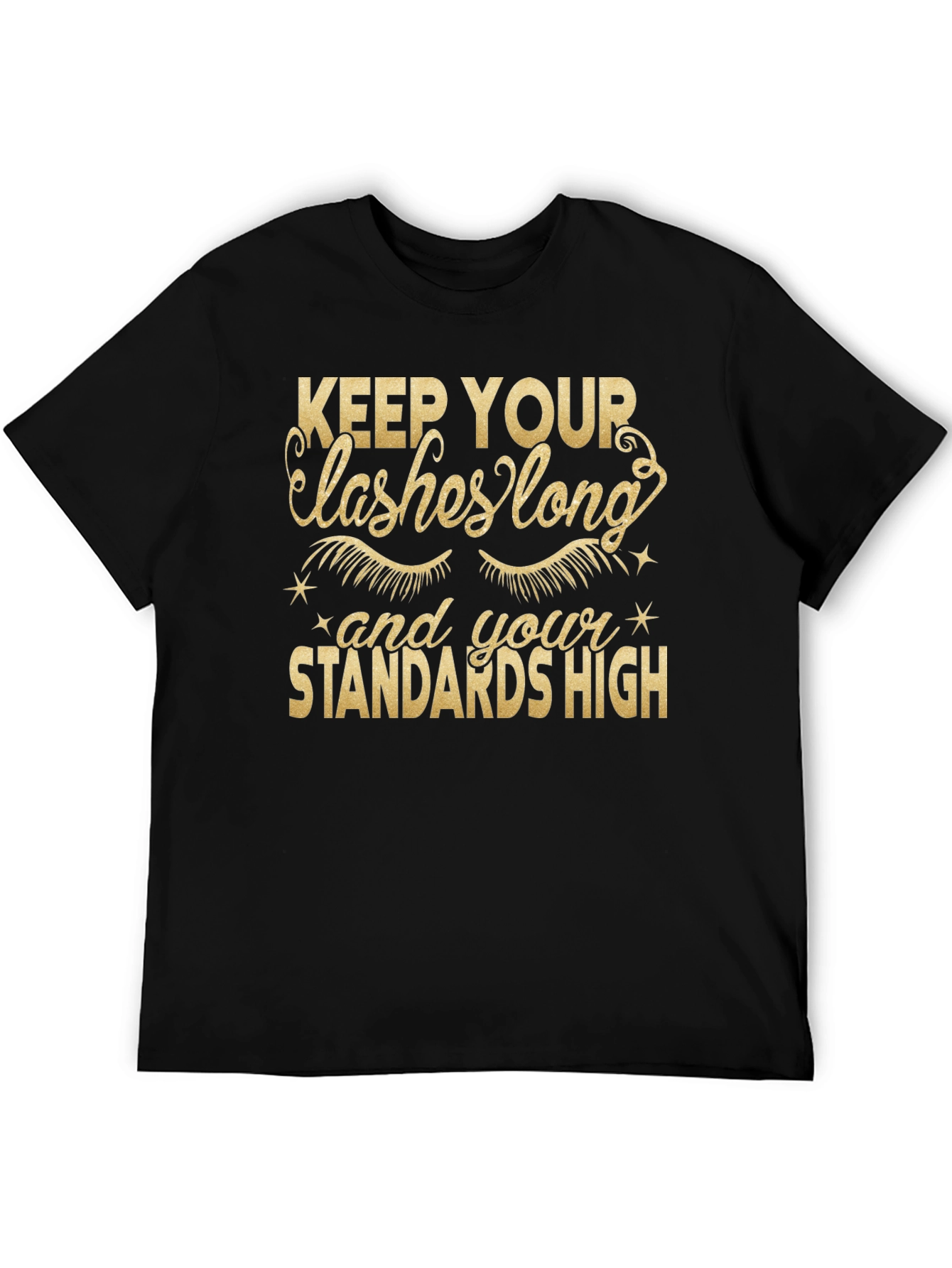 Black Keep Your Lashes Long Graphic Tee view 5