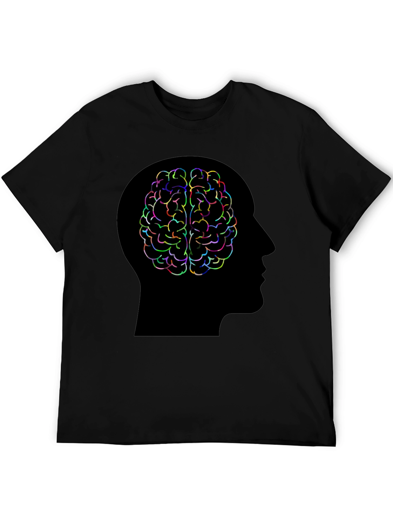 Black Brain Power T-Shirt - Colorful Mind Design view 5