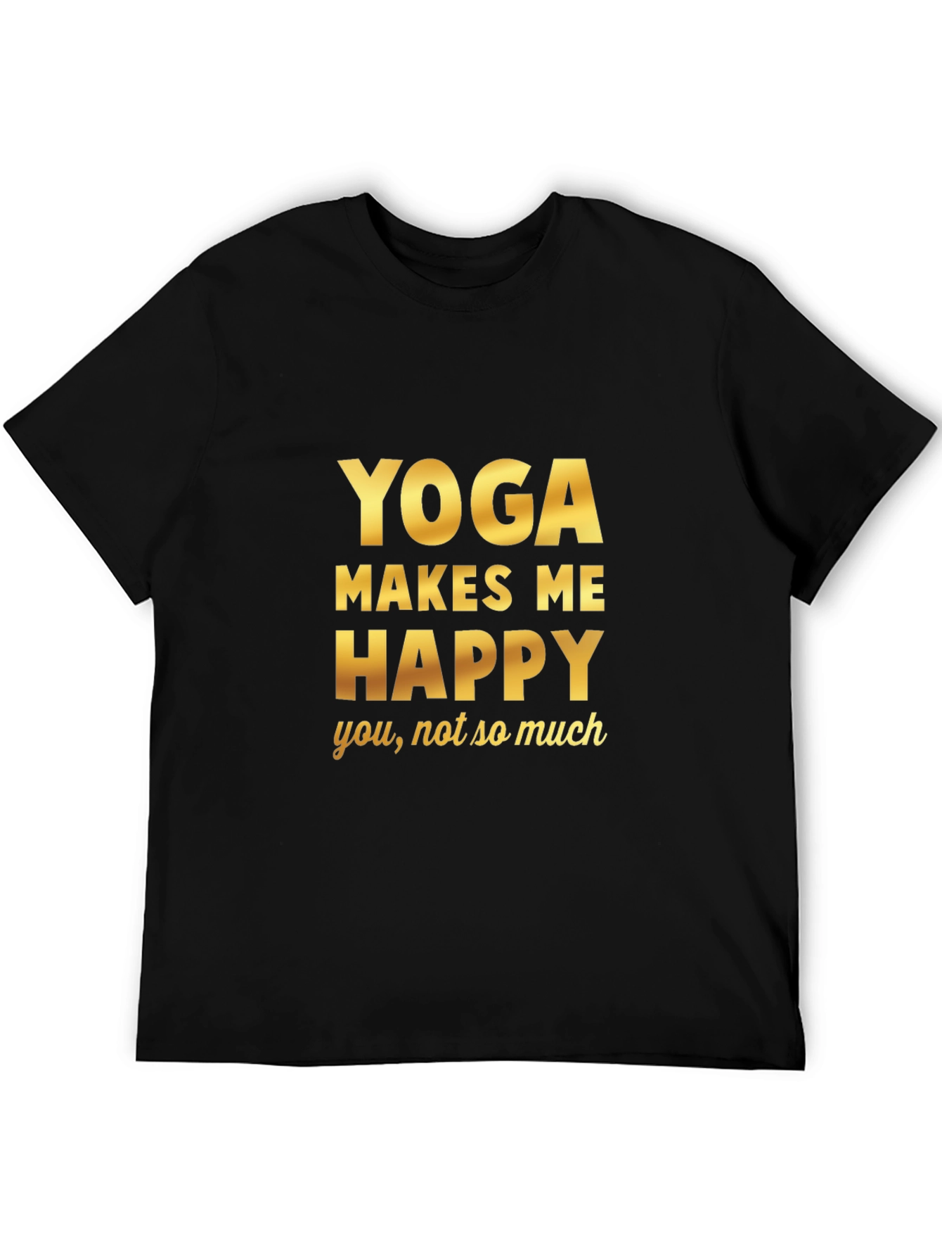 Black Yoga Makes Me Happy T-Shirt view 5