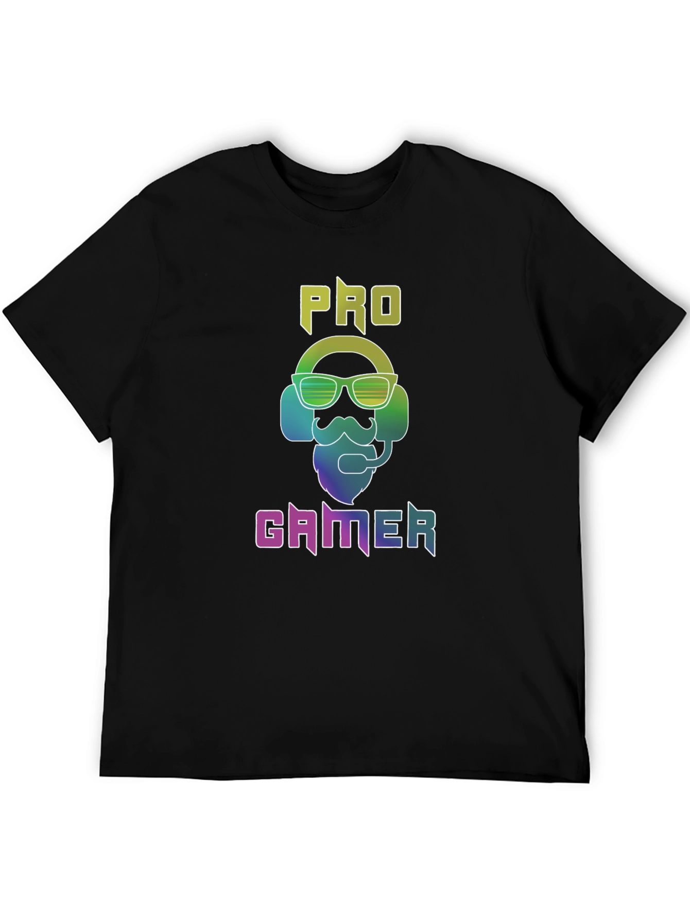 Black Pro Gamer T-Shirt - Black Cotton Tee with Colorful Graphic view 5