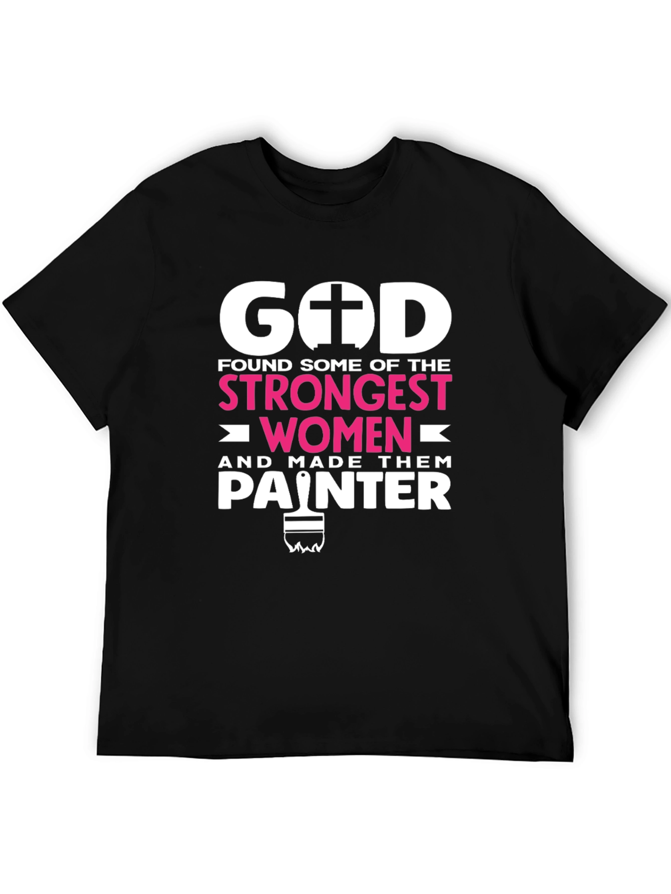 Black Strong Women Painter T-Shirt view 5