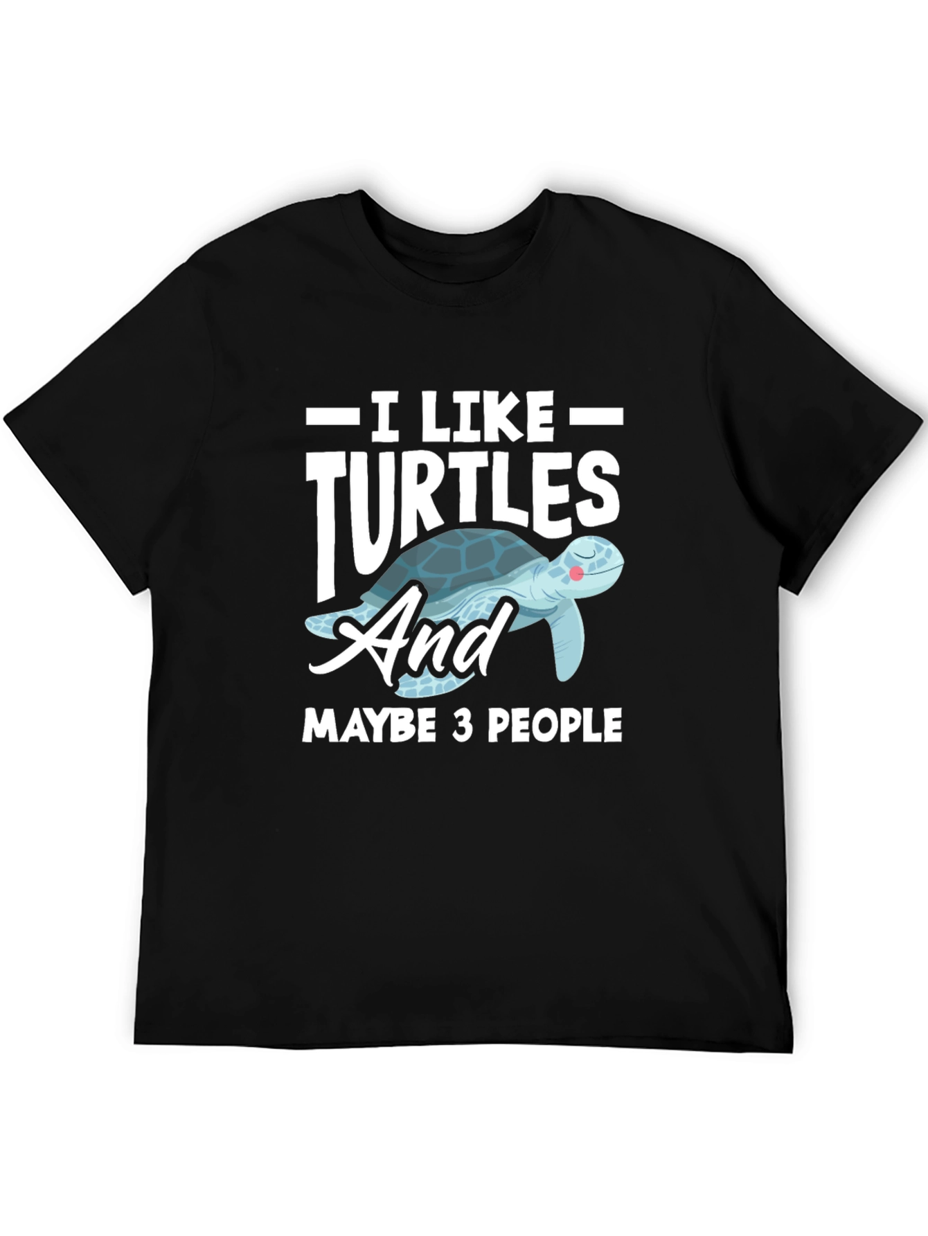 Black I Like Turtles Graphic T-Shirt view 5