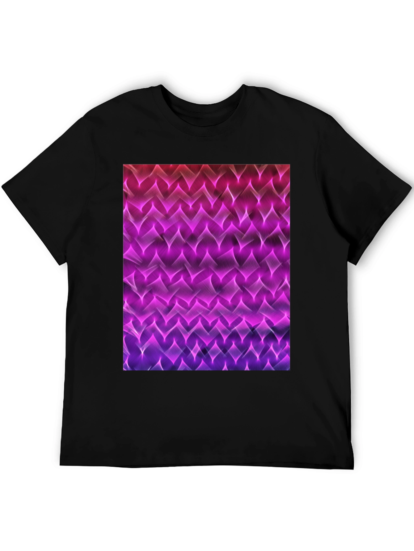 Black Abstract Pattern Black T-Shirt view 5