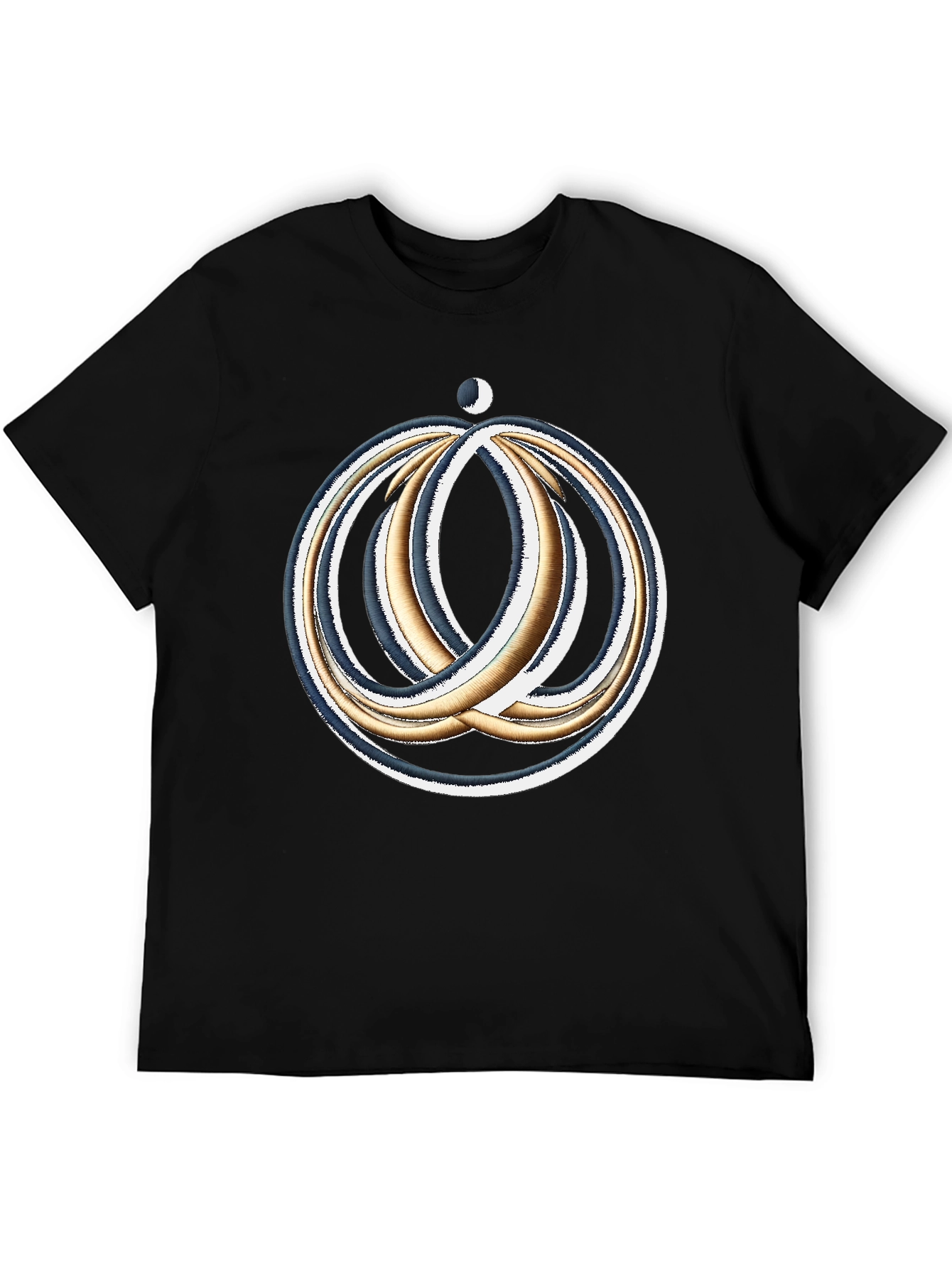 Black Cosmic Rings Graphic Tee - Black Cotton Blend Comfort Fit view 5