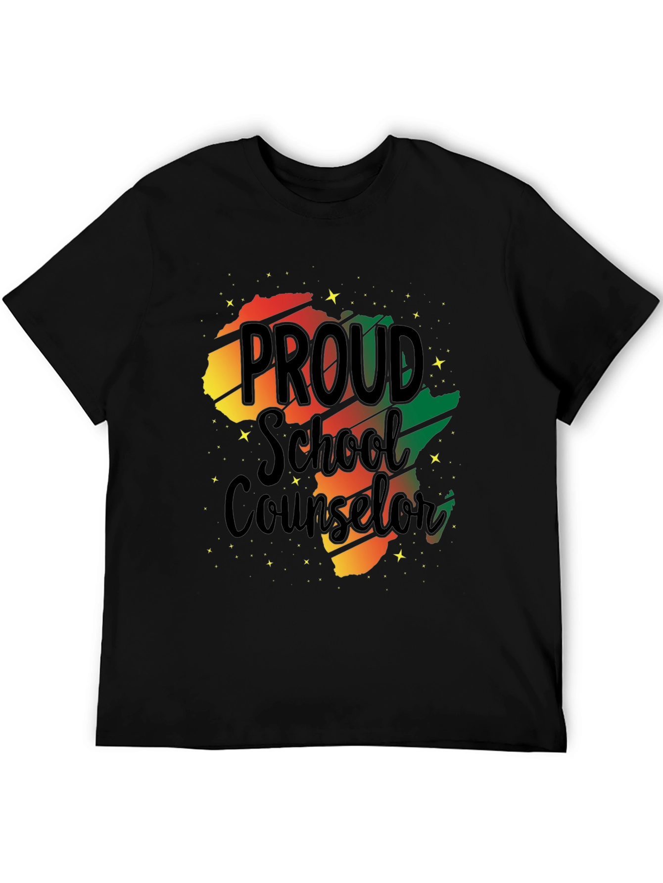 Proud School Counselor Black Pride T-Shirt - 5