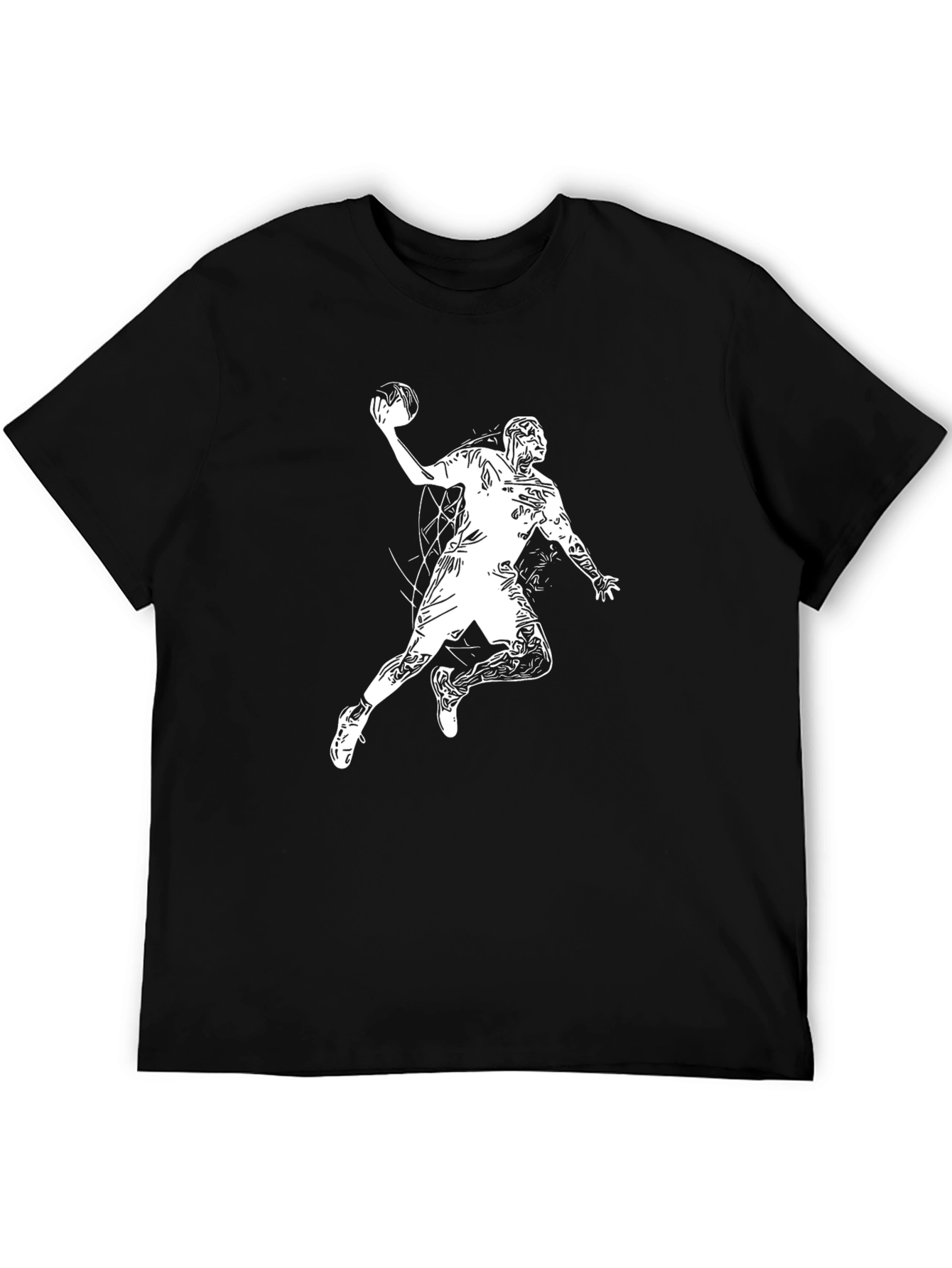 Black Handball Player Graphic Tee - Black view 5