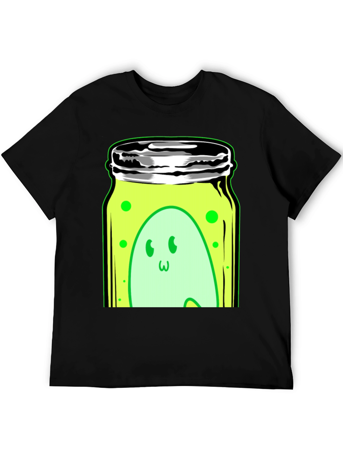 Black Ghost in a Jar Graphic Tee - Black Cotton Blend view 5