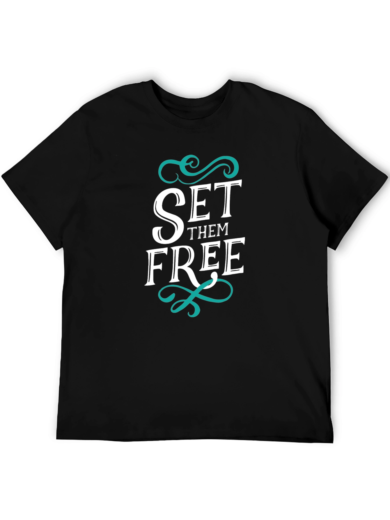 Black Set Them Free Graphic Tee view 5