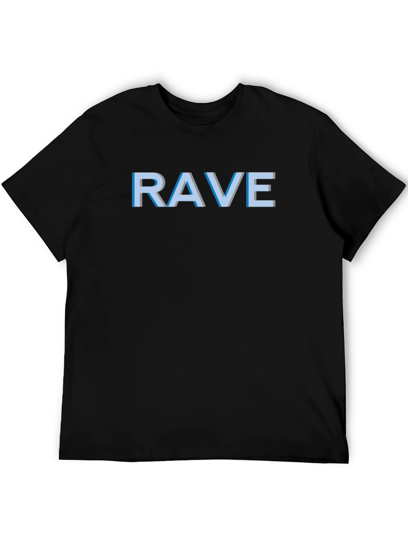 Black Rave T-Shirt - Black Crew Neck Graphic Tee view 5