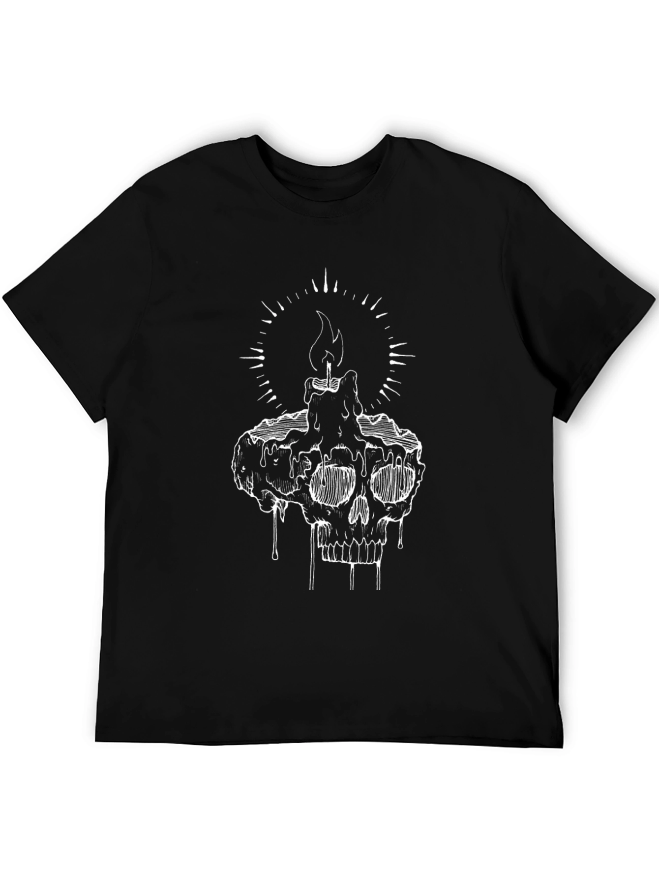 Black Skull Candle Graphic Tee - Black view 5