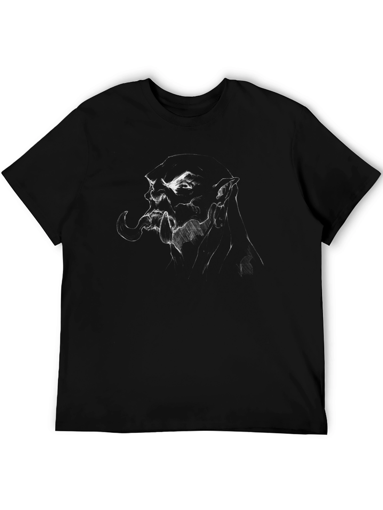 Black Black T-Shirt with Sketch Graphic view 5