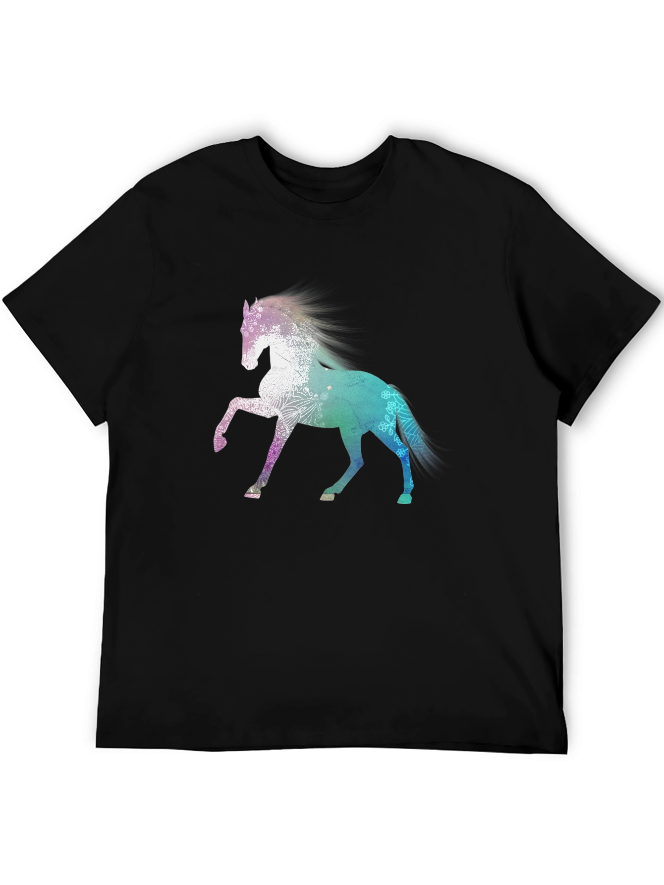 Black Horse Graphic Tee - Stylish Black Cotton Blend Shirt view 5