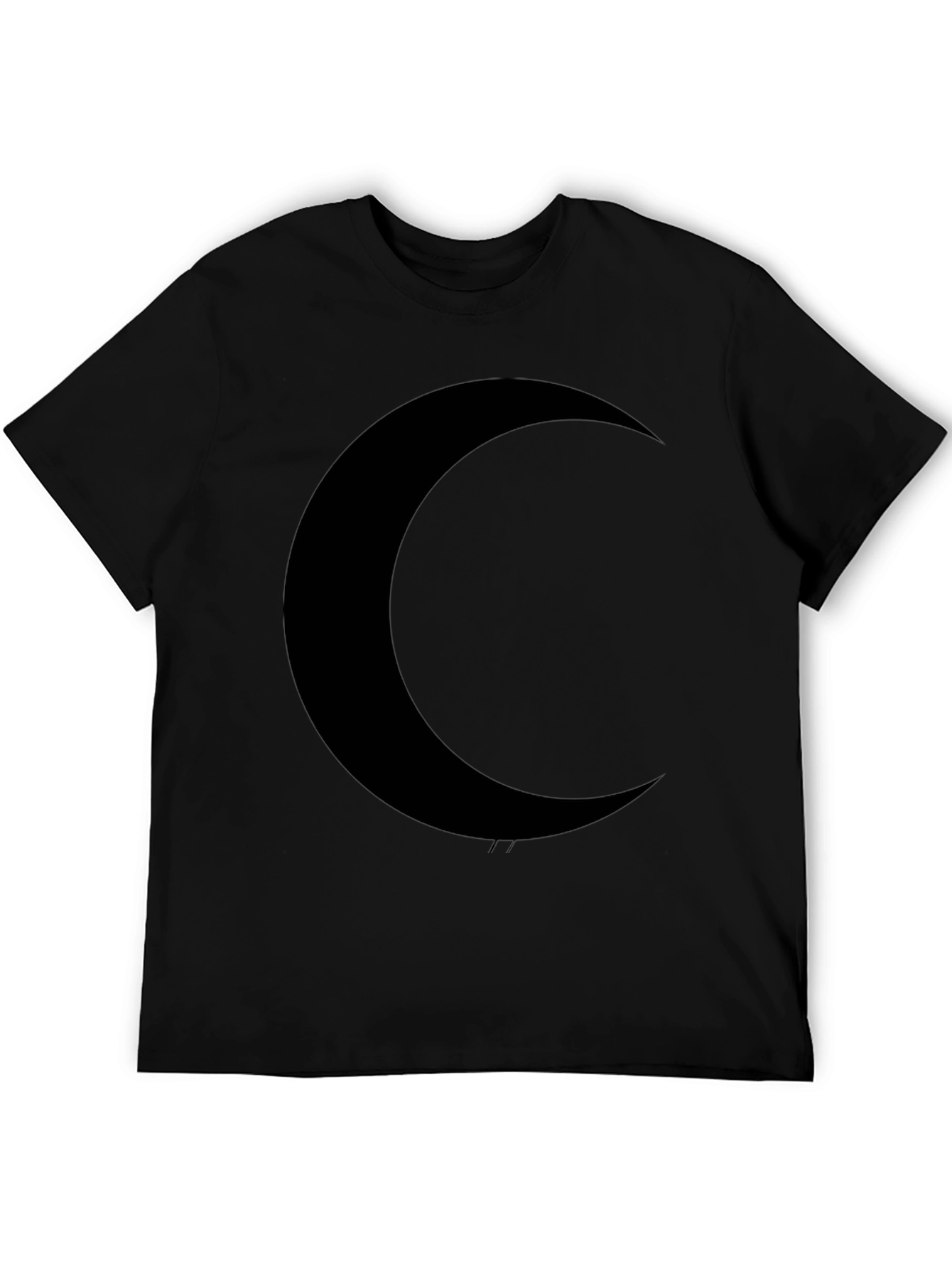 Black Black Crescent Moon Graphic T-Shirt - Modern Style view 5