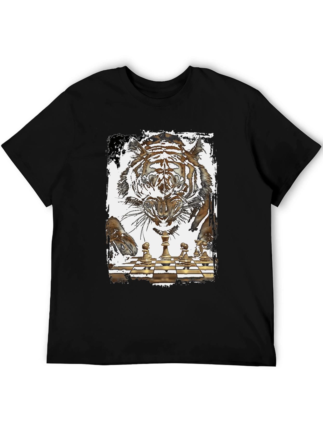 Black Tiger Chess Graphic T-Shirt view 5