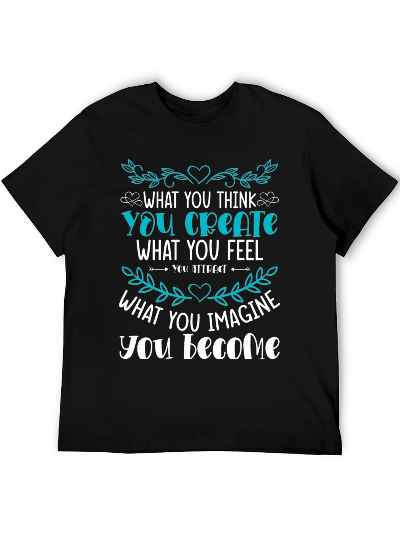 Black Inspirational Graphic T-Shirt - Create Your Reality view 5
