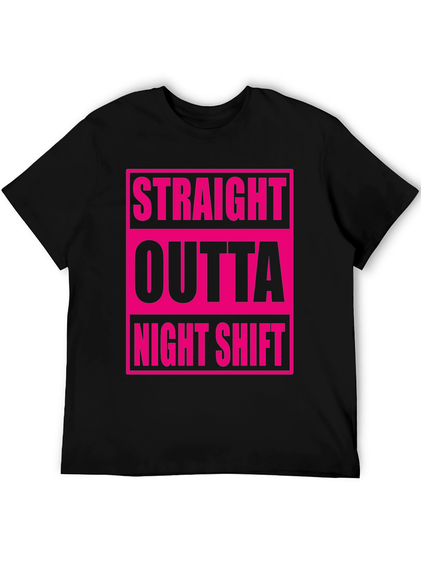 Black Straight Outta Night Shift Graphic Tee view 5