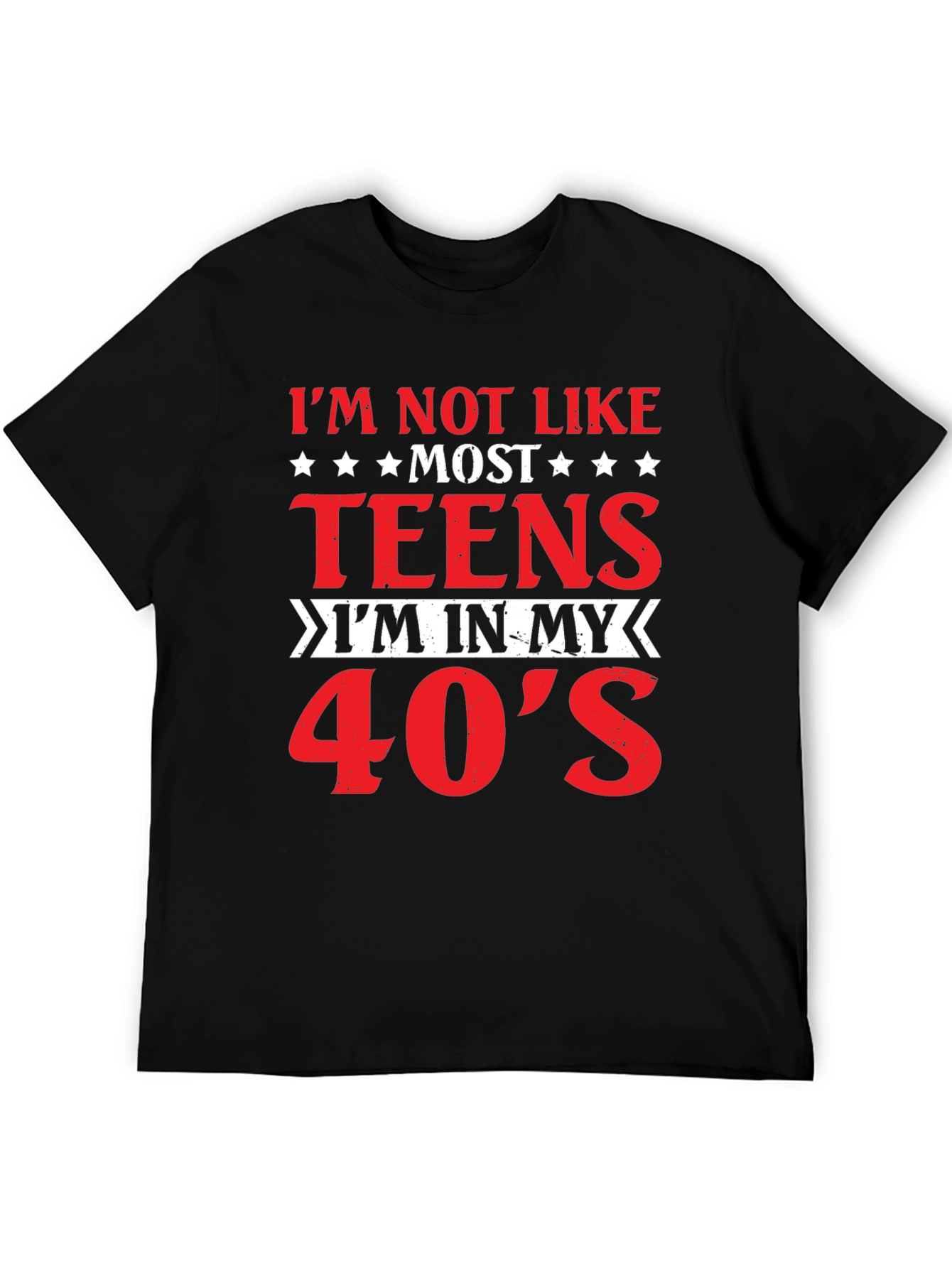 Black I'm Not Like Most Teens T-Shirt 40s view 5