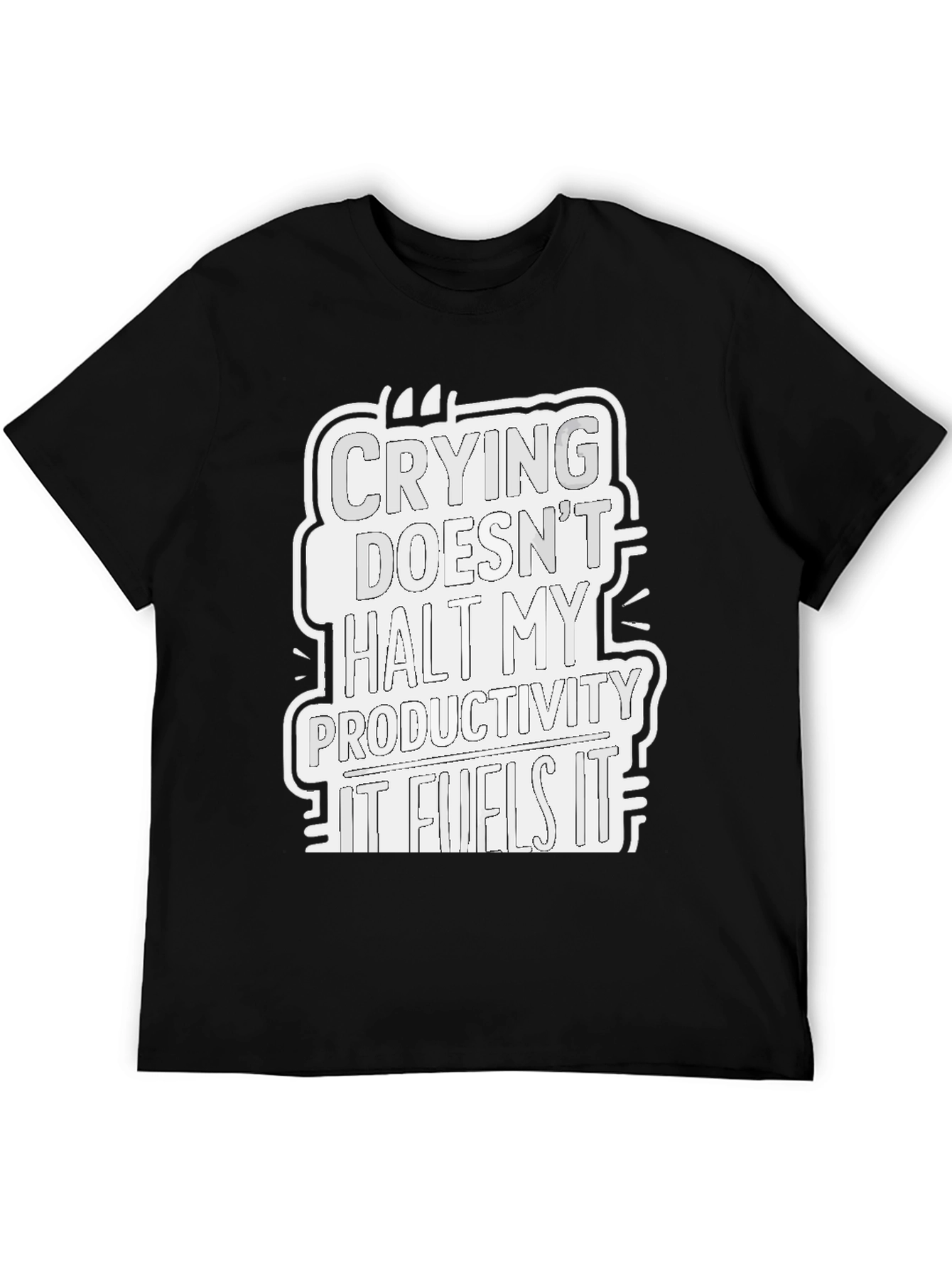 Black Crying Fuels Productivity Graphic Tee - Black view 5