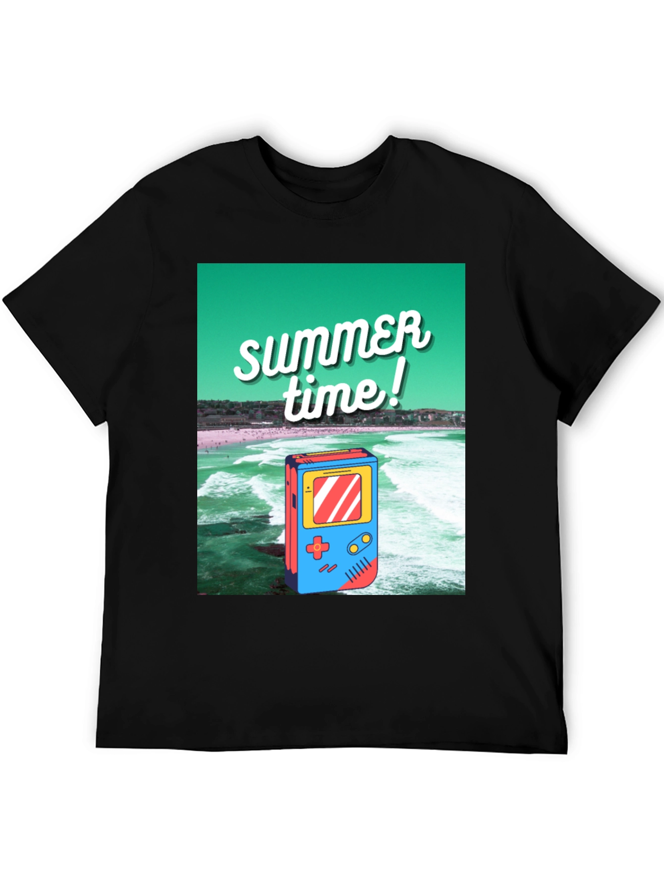 Black Retro Summer Time Graphic Tee view 5