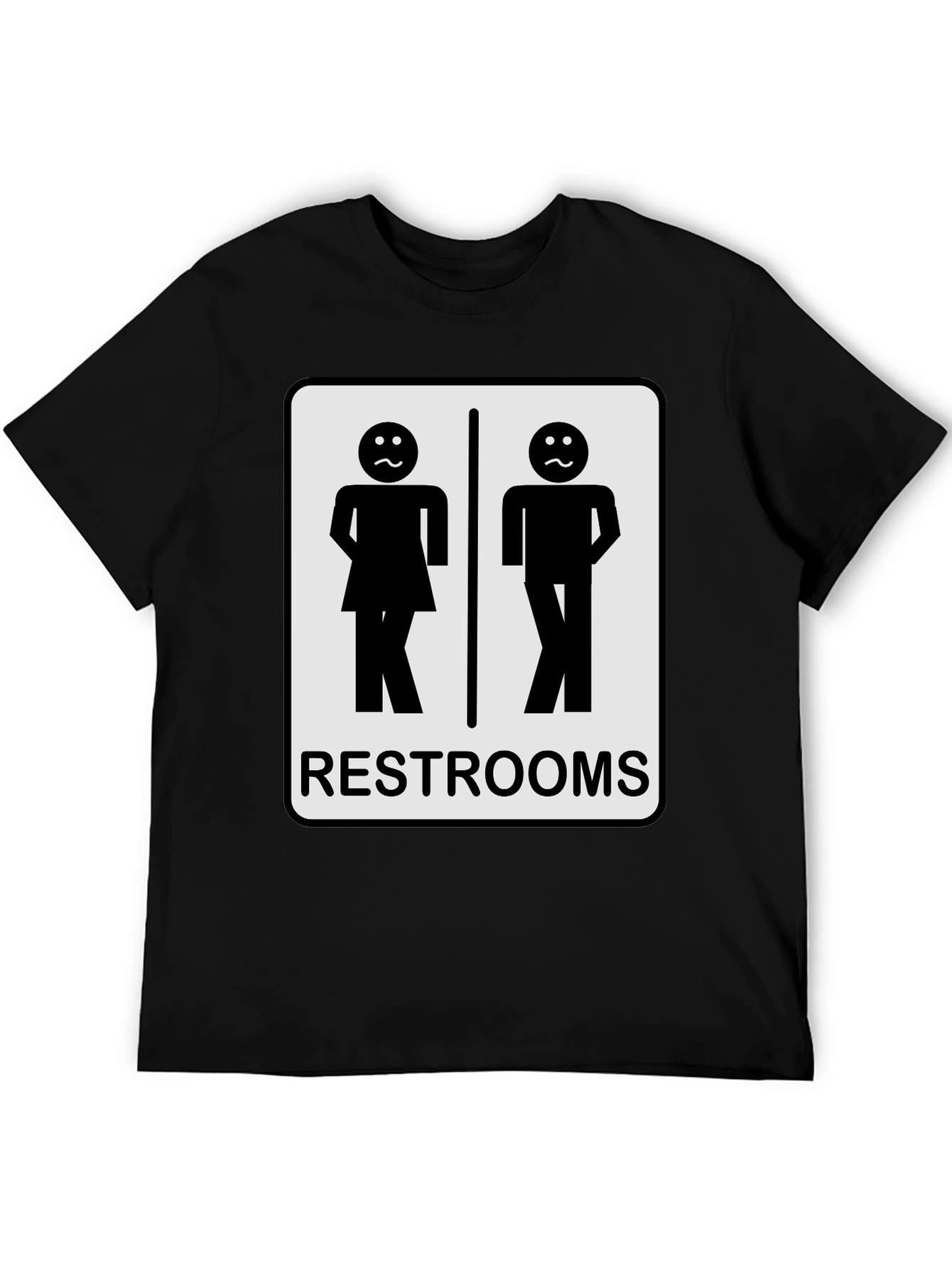 Black Funny Restroom T-Shirt view 5