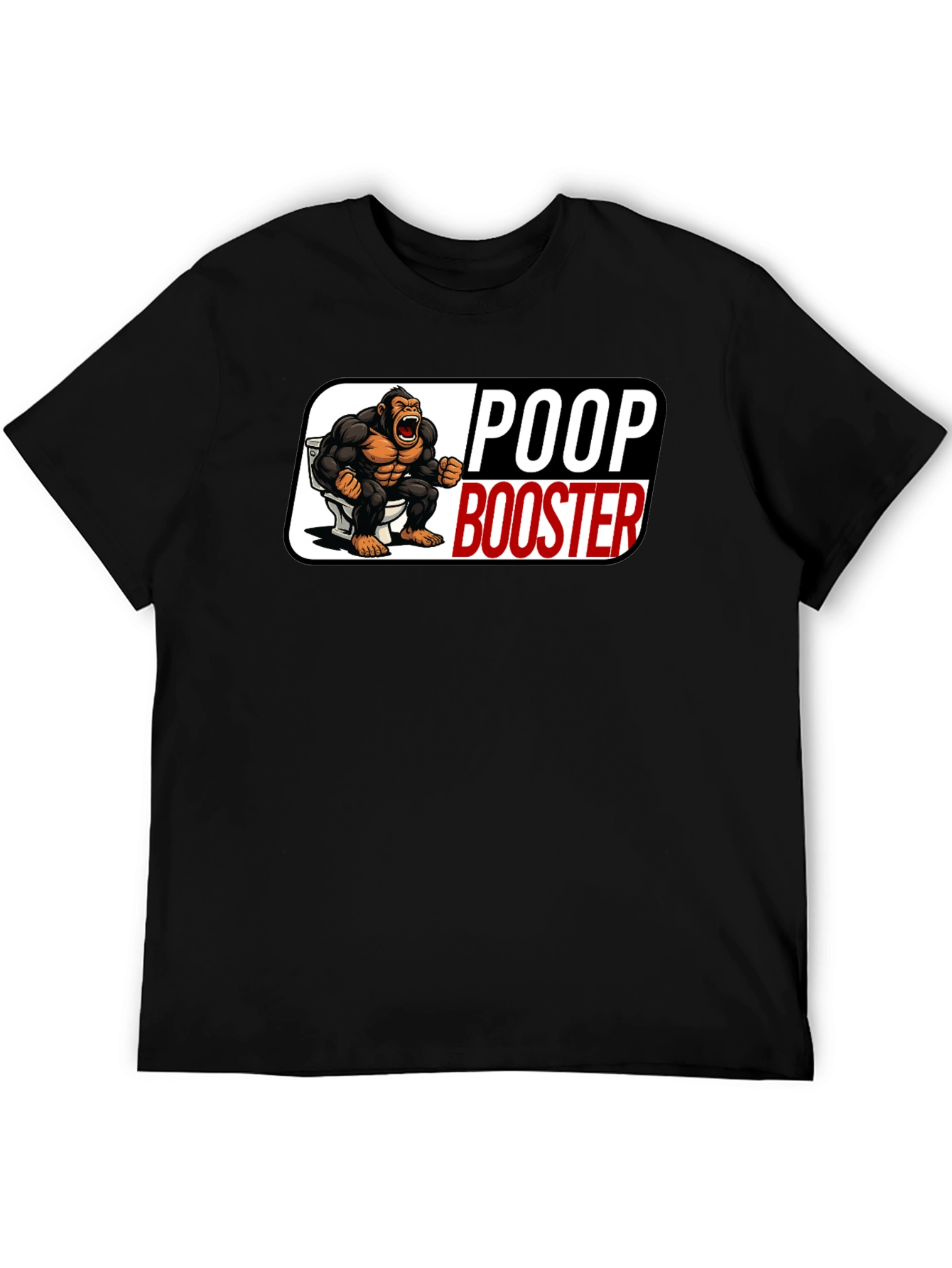 Black Poop Booster Gorilla Graphic T-Shirt view 5