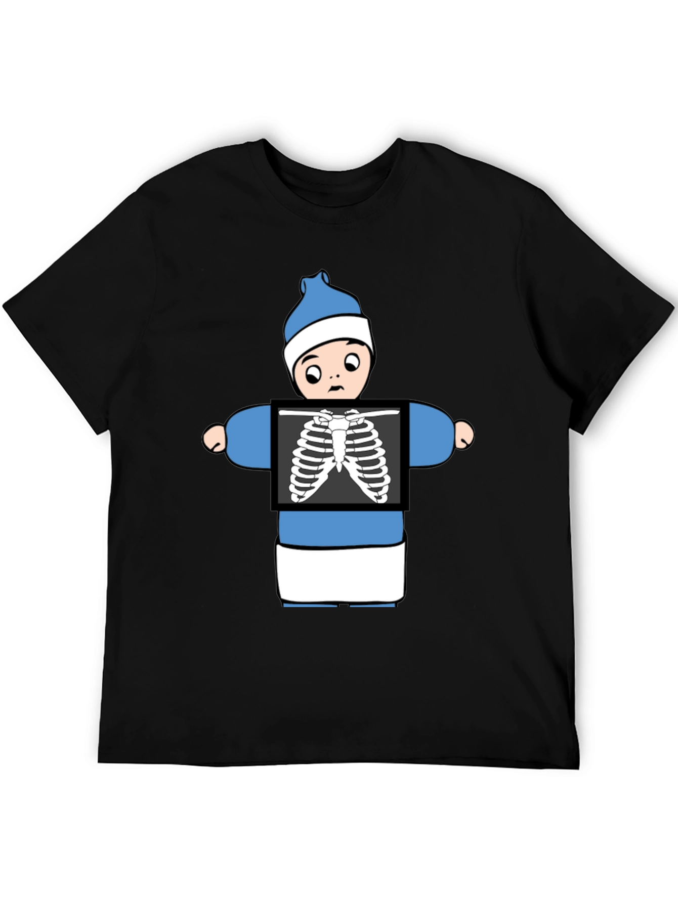 Black Funny X-Ray Baby T-Shirt view 5