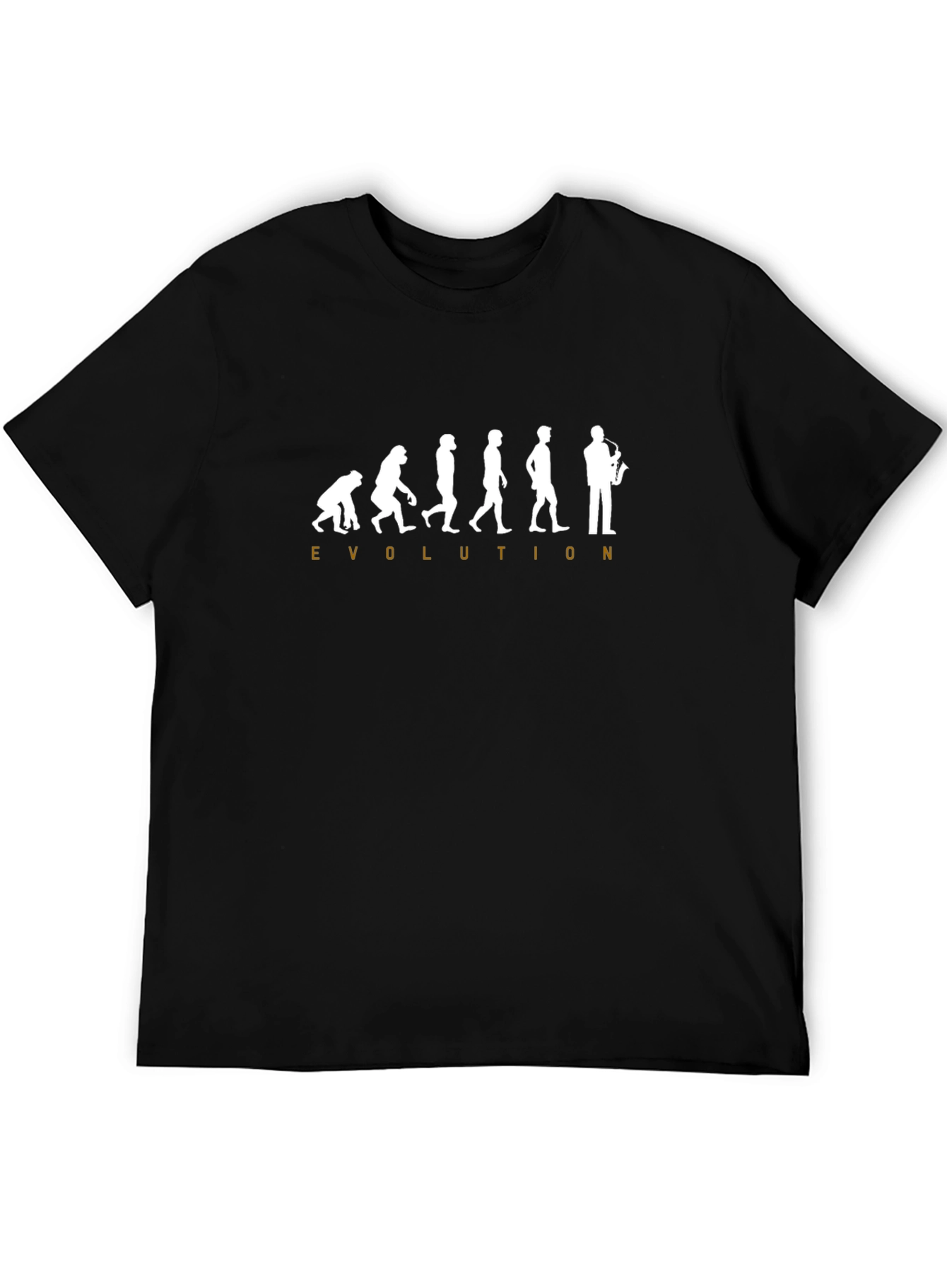 Black Evolution of Saxophone Player T-Shirt view 5