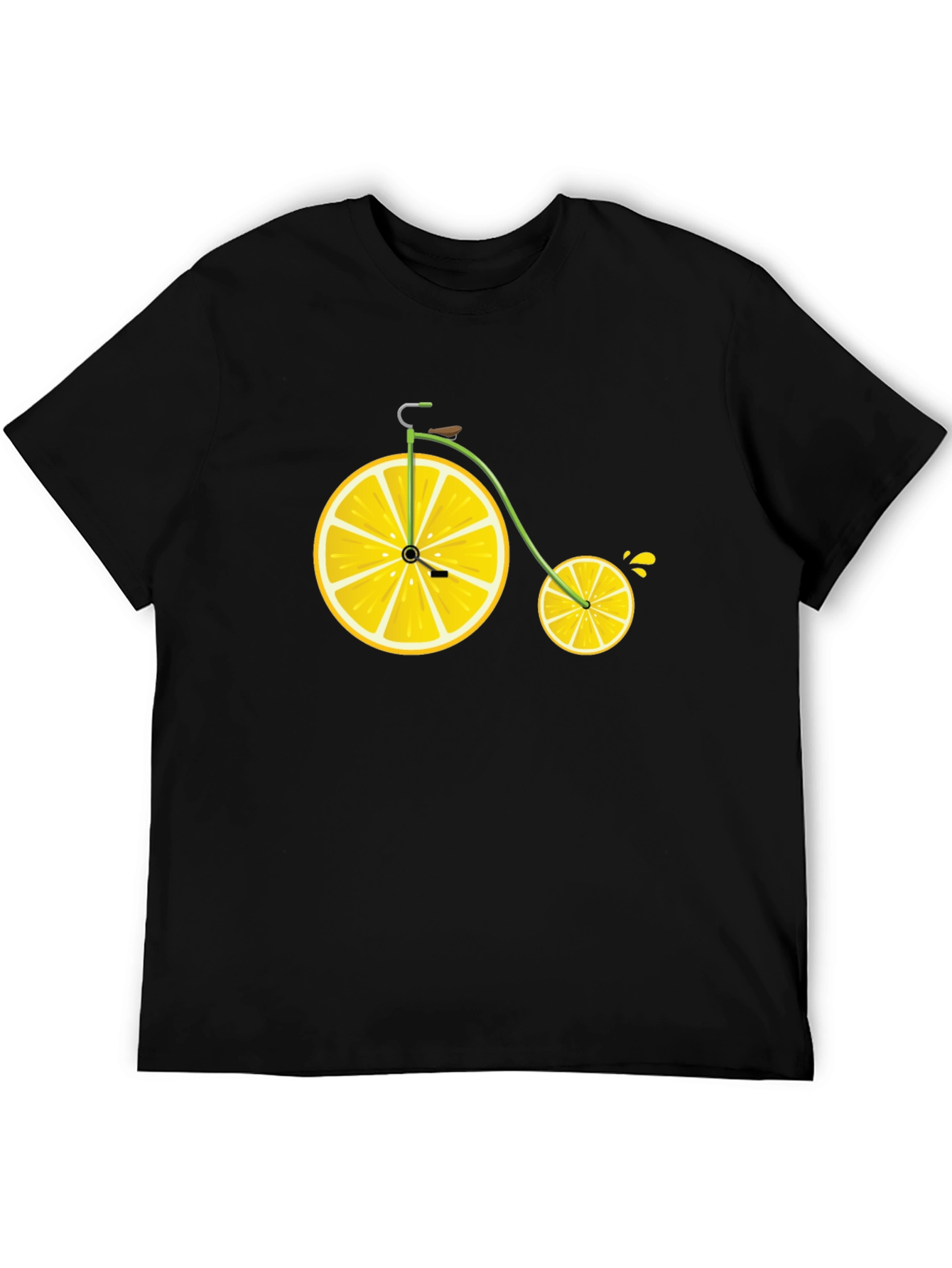 Lemon Bicycle Graphic Tee - Novelty Fruit Bike T-Shirt - 5