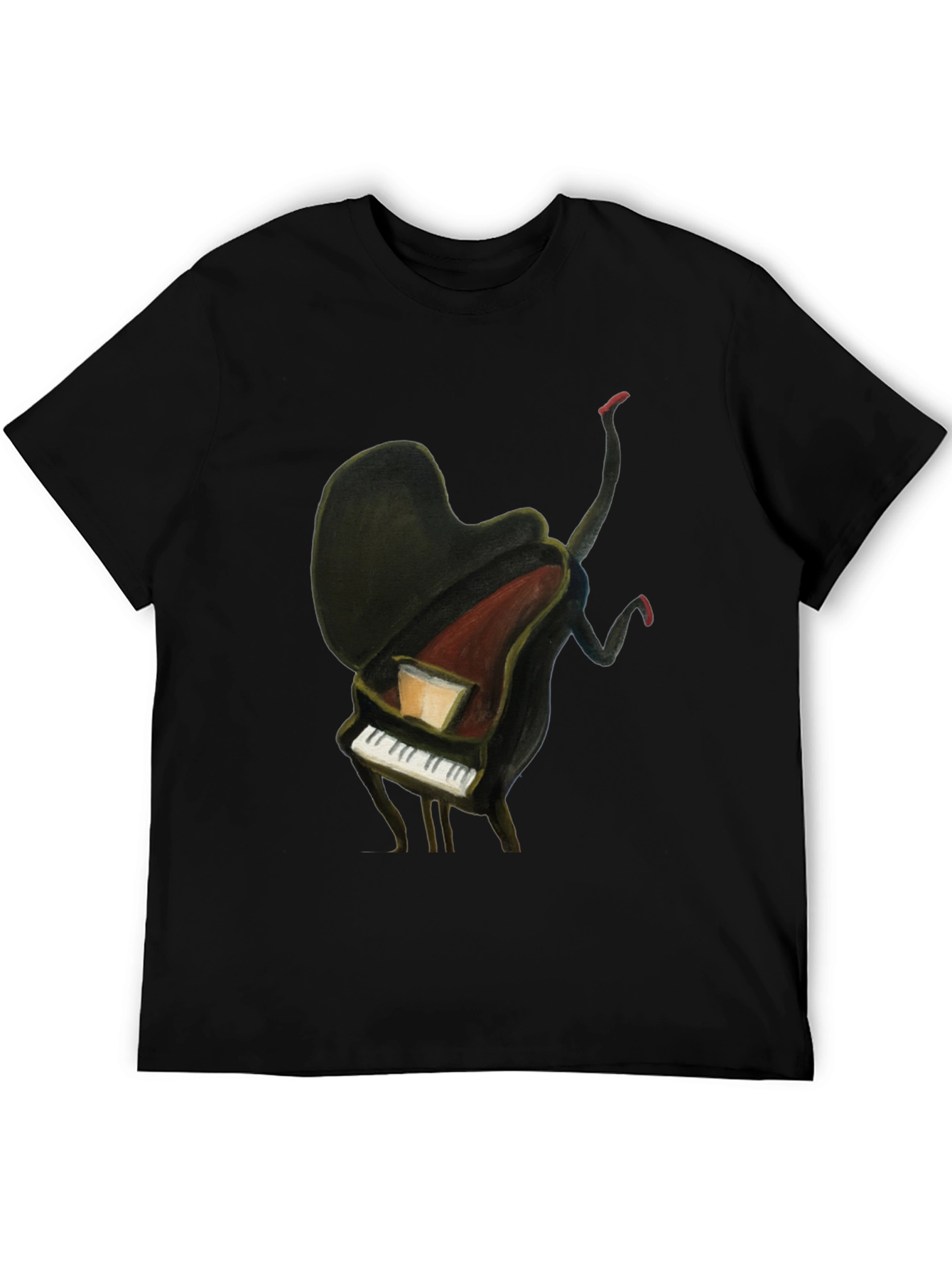 Black Piano Man Graphic Tee - Unique Music Lover T-Shirt view 5