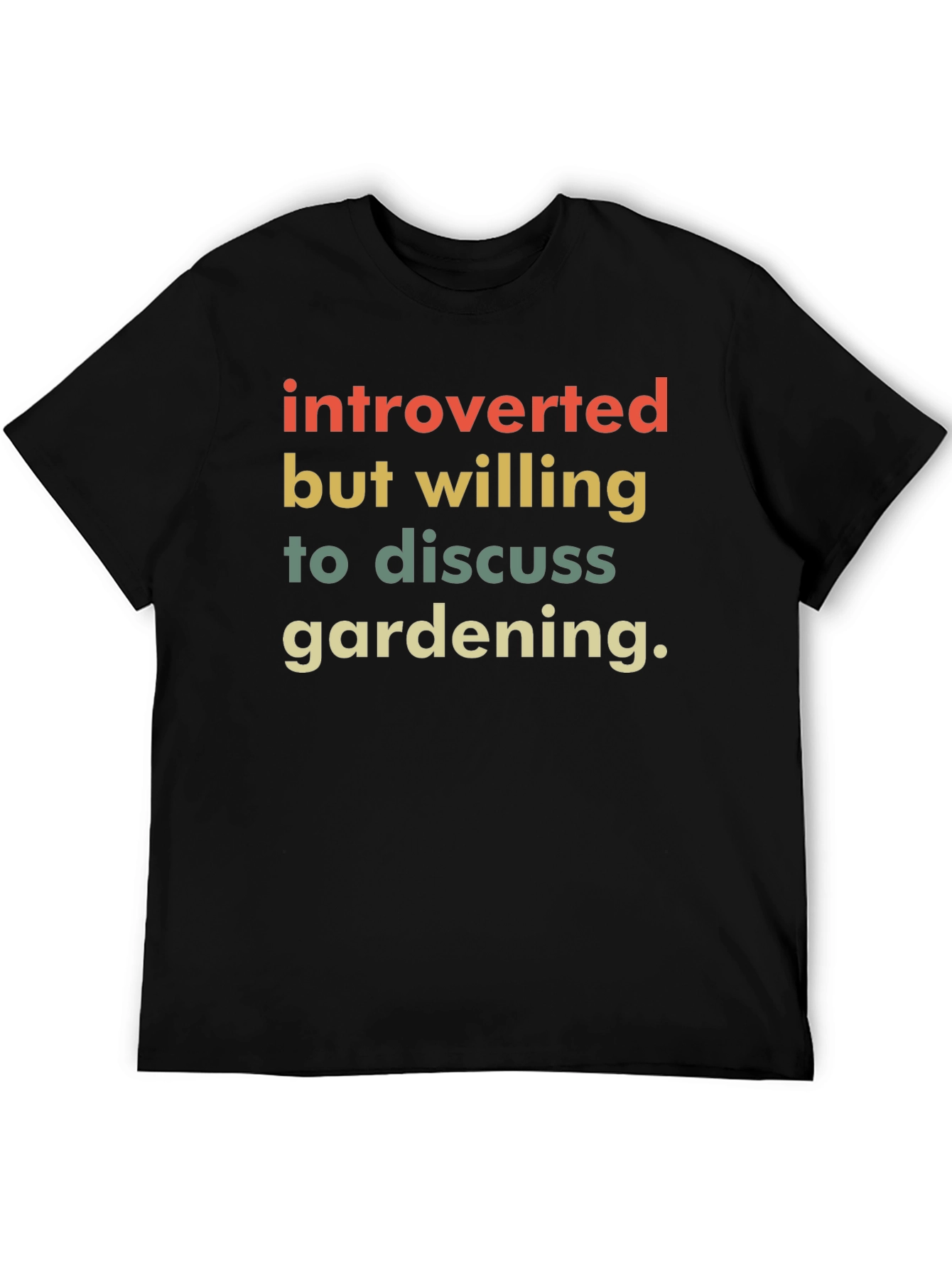 Black Introverted Gardener T-Shirt - Funny Gardening Tee view 5
