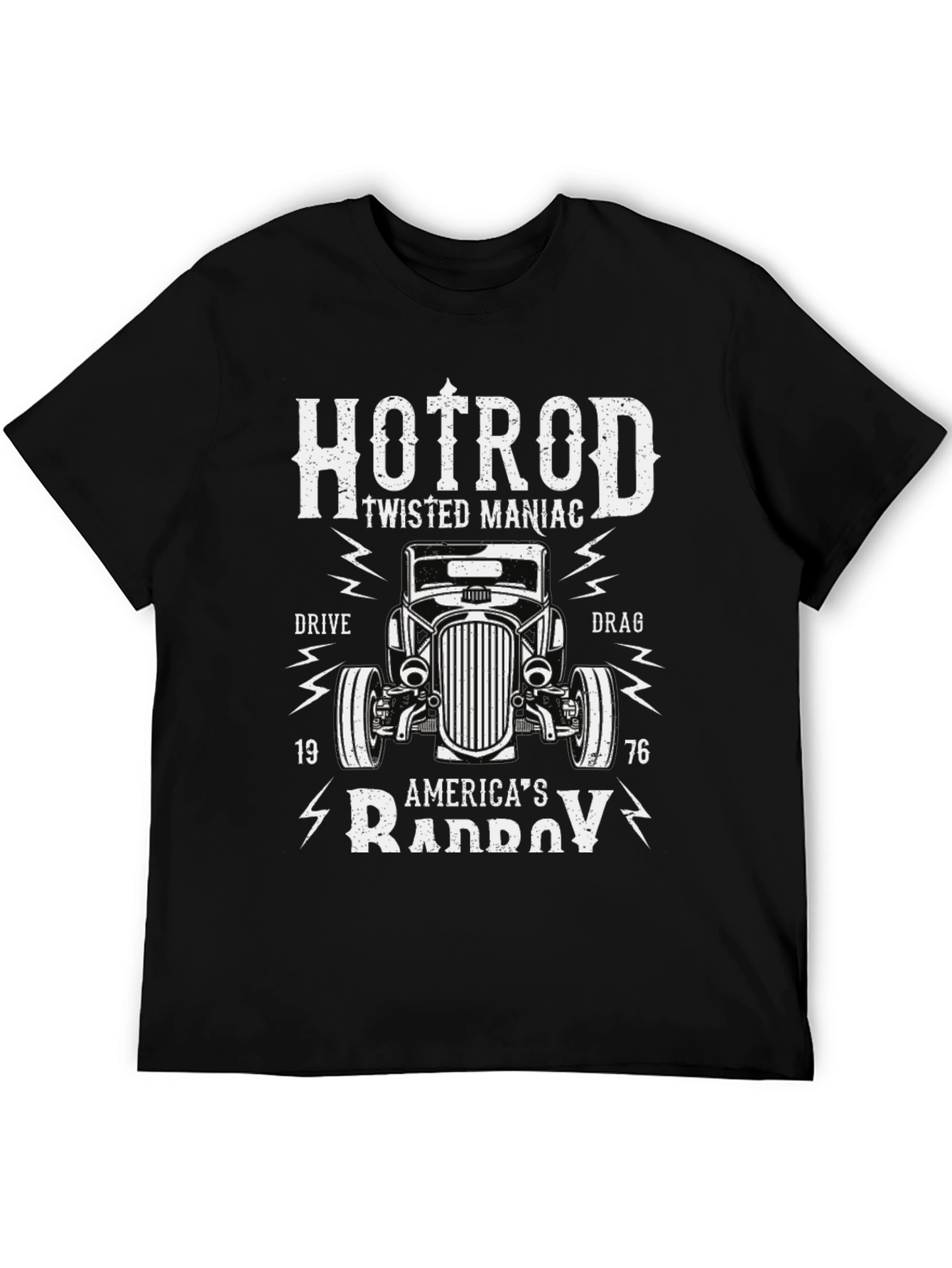 Black Hotrod Twisted Maniac Graphic T-Shirt view 5
