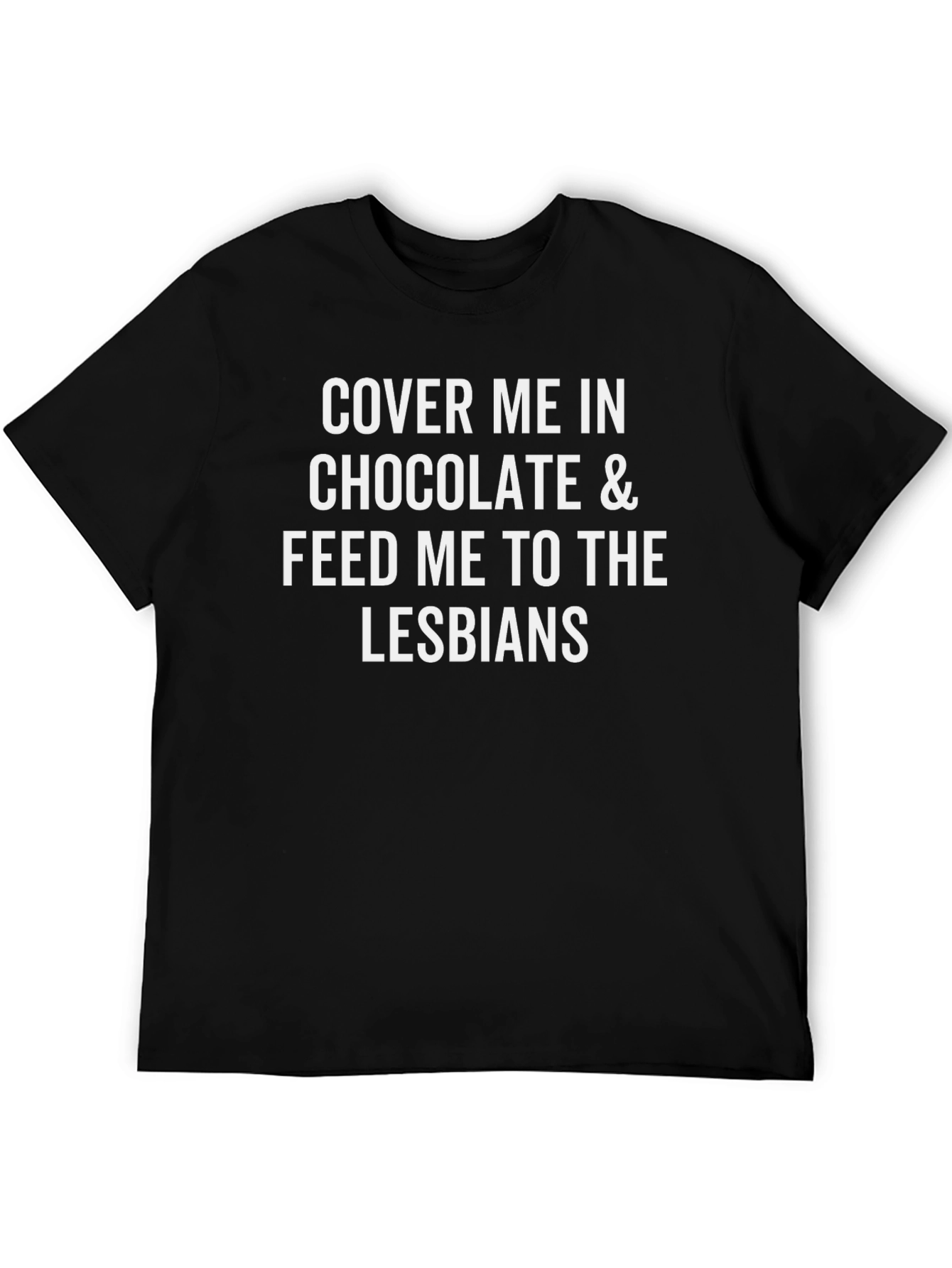 Black Funny Slogan T-Shirt: Cover Me in Chocolate view 5