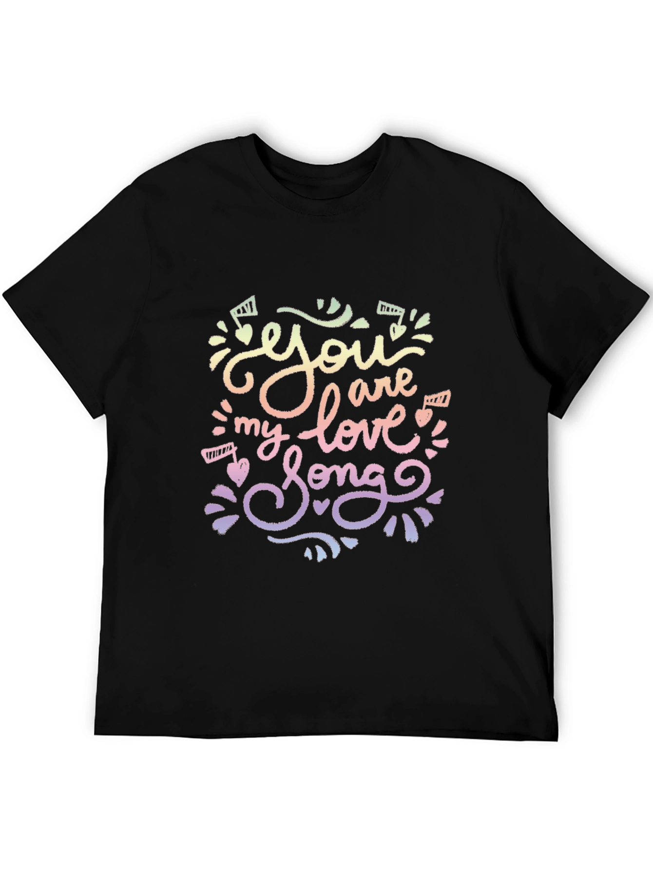 Black You Are My Love Song T-Shirt view 5