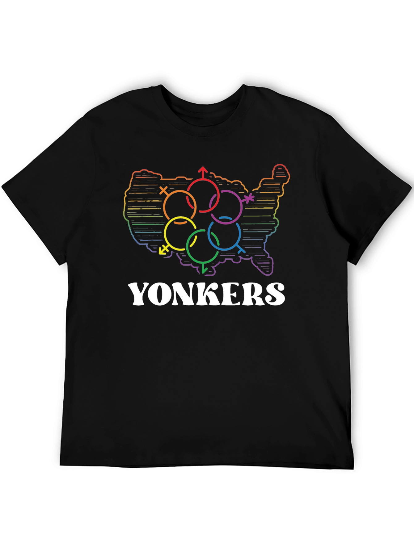 Yonkers Pride Rainbow USA Map T-Shirt - 5