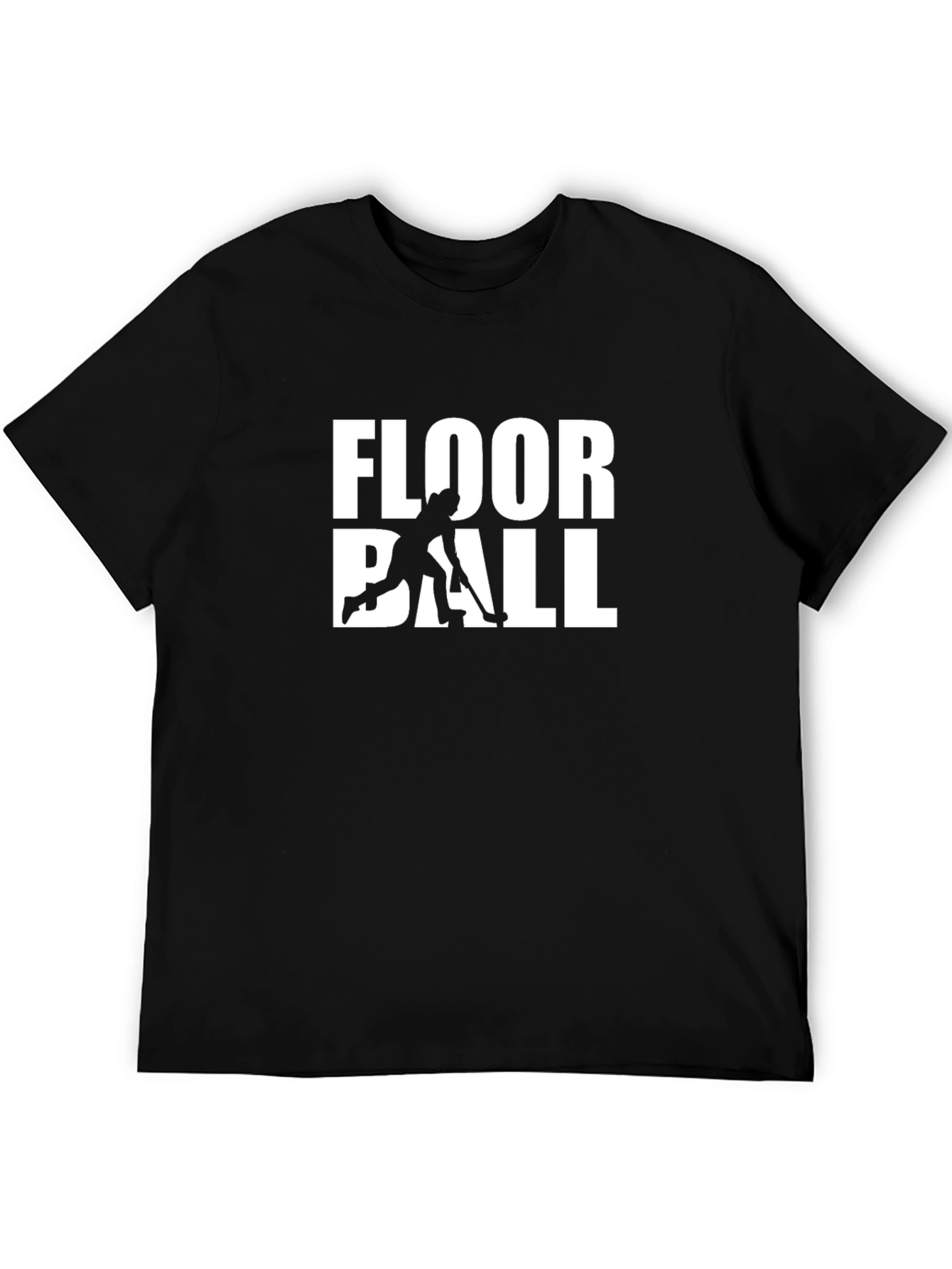 Black Floorball T-Shirt - Unisex Black Tee view 5