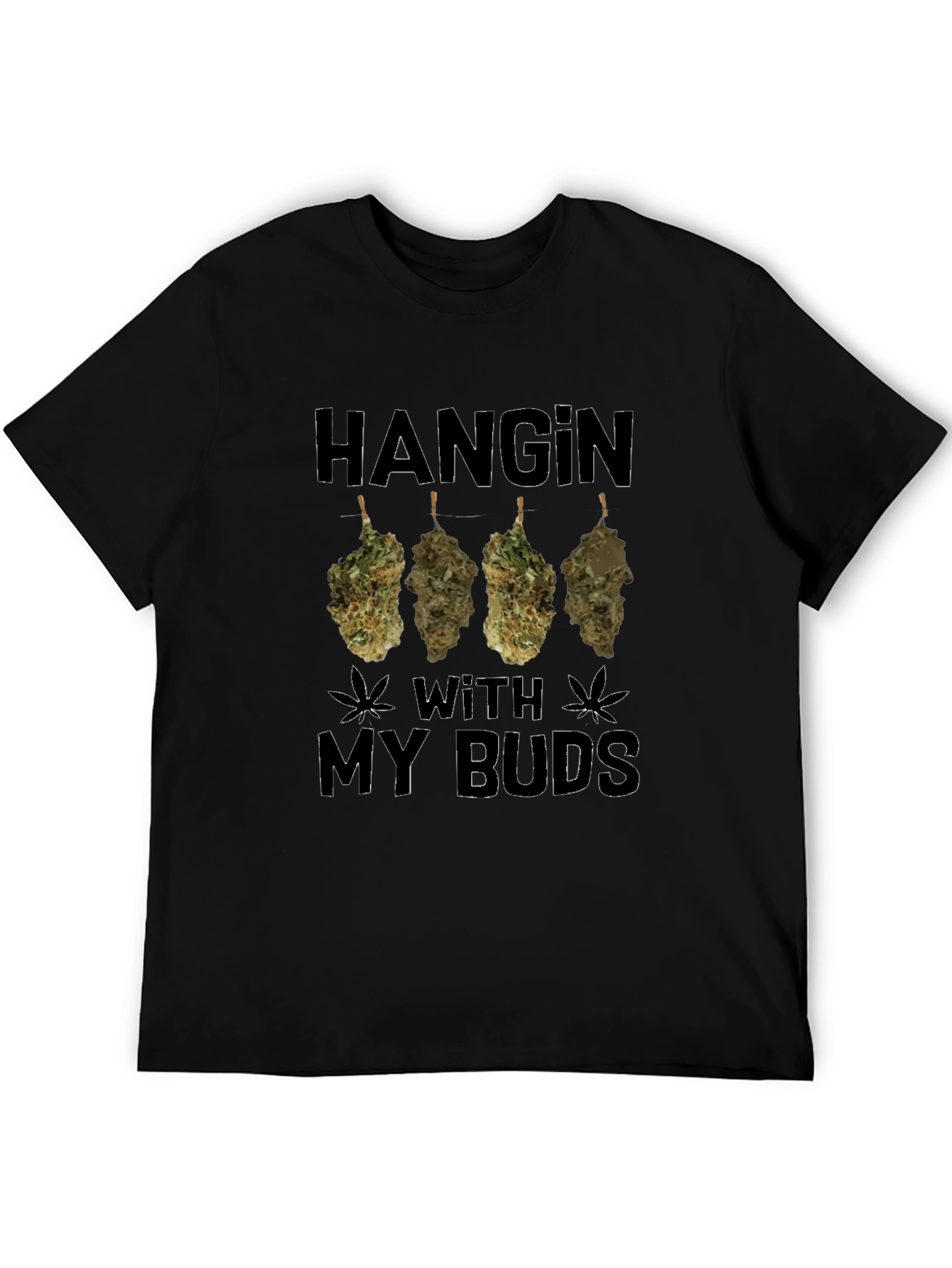 Black Hanging With My Buds Graphic Tee - Marijuana Theme view 5