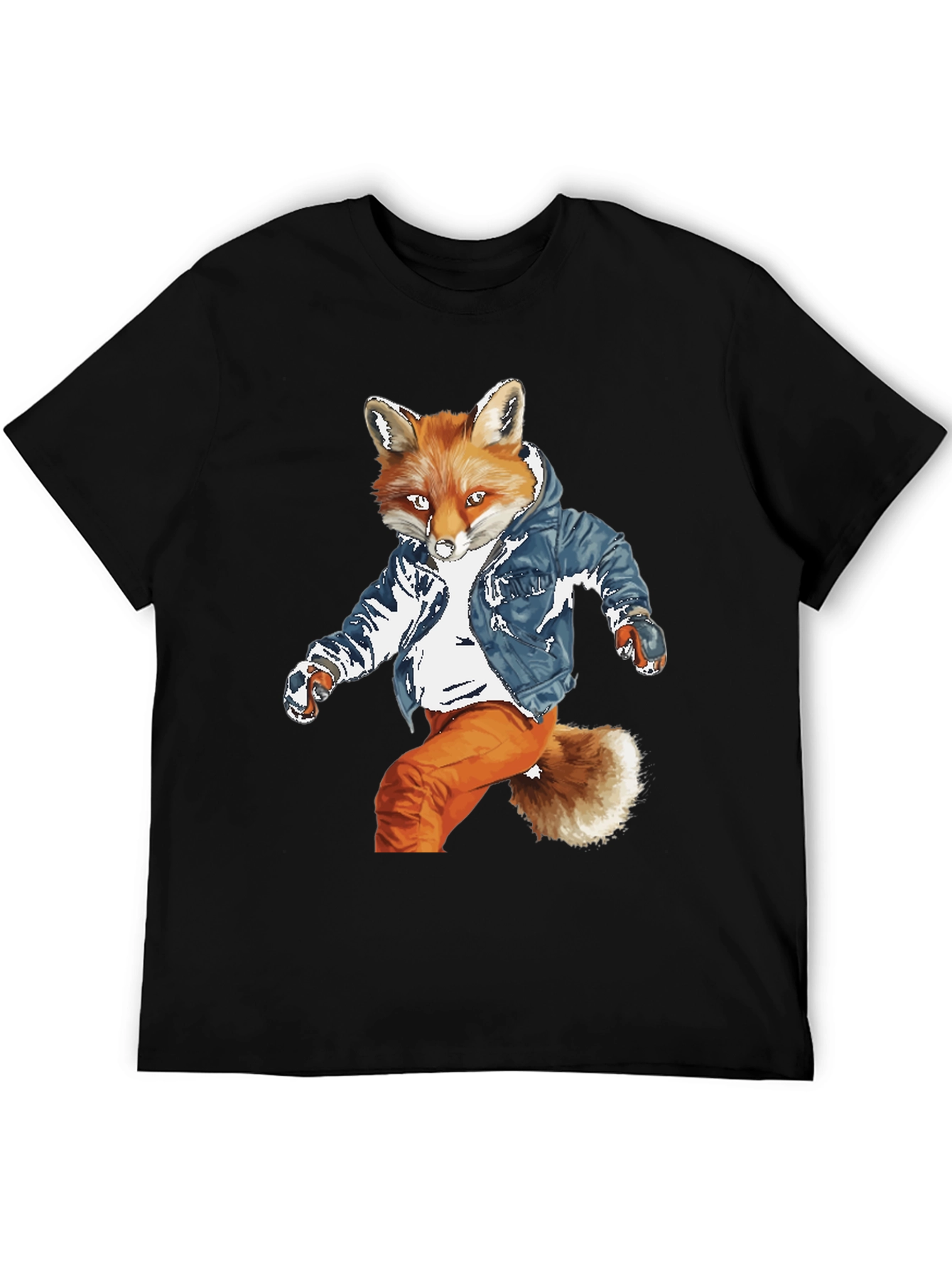 Black Cool Fox Graphic Tee - Urban Style view 5