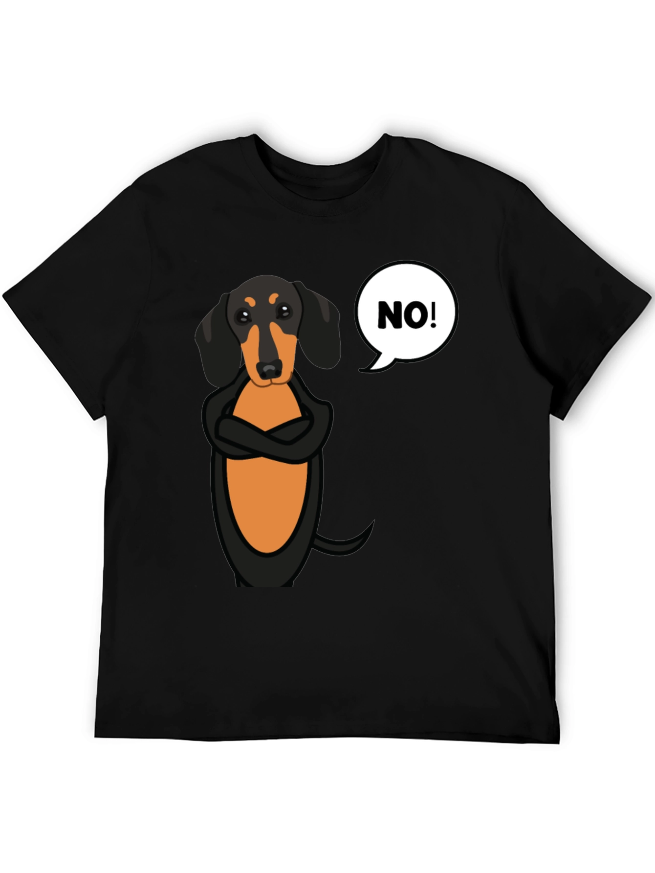 Sassy Dachshund Graphic Tee - "NO!" Attitude - 5