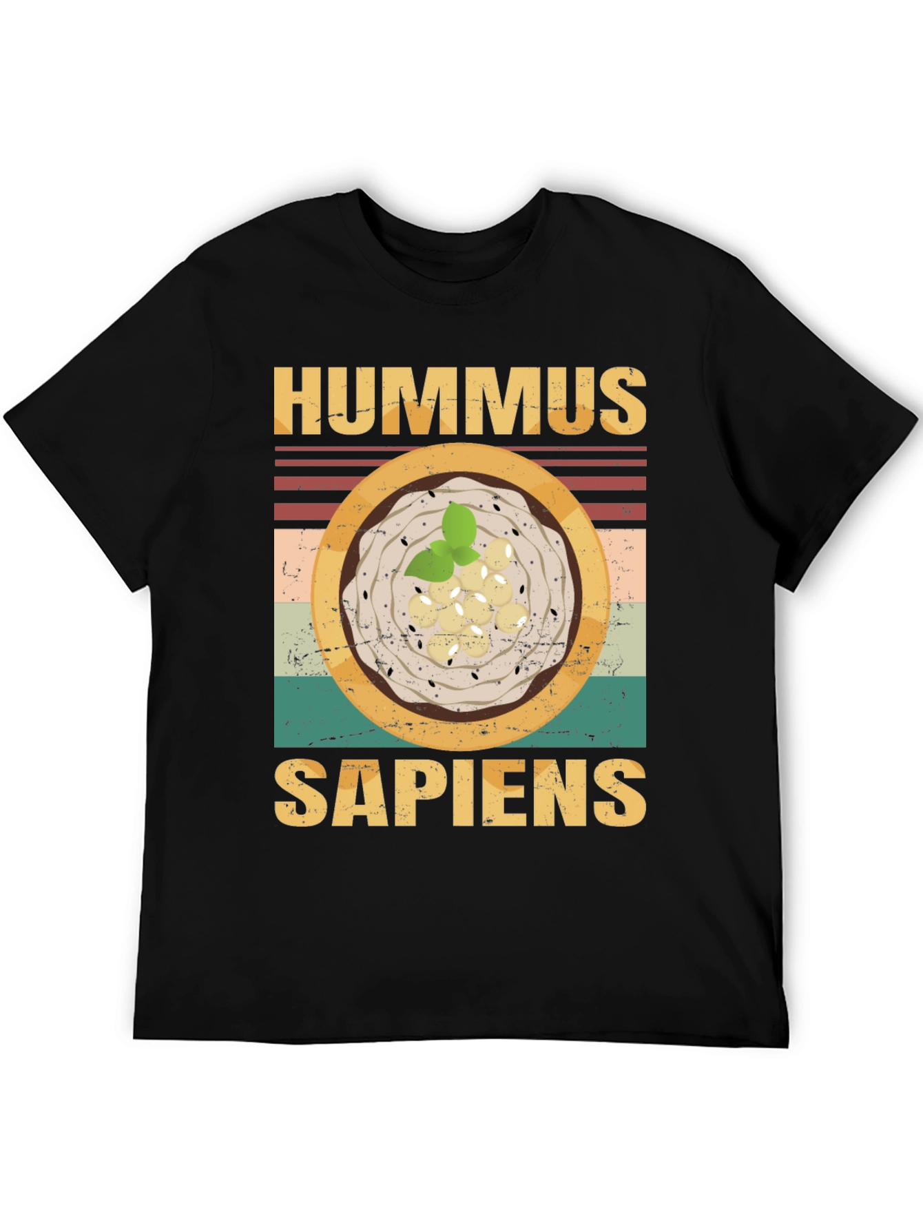 Black Hummus Sapiens Graphic Tee - Funny Food Lover's T-Shirt view 5