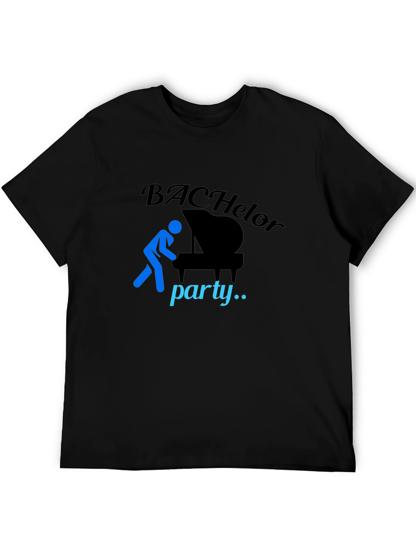Black Bachelor Party Piano T-Shirt view 5