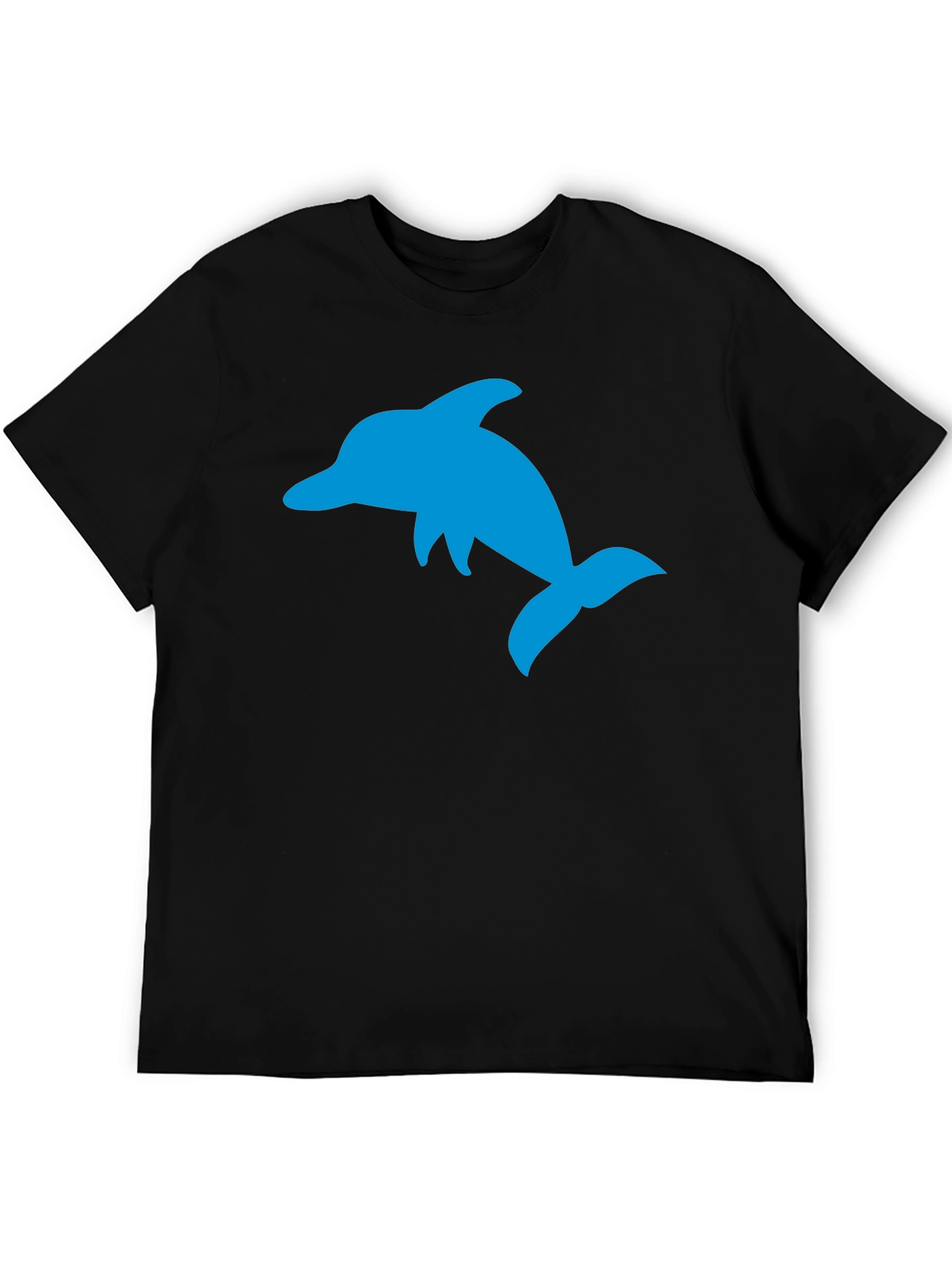 Black Black T-Shirt with Blue Dolphin Graphic view 5