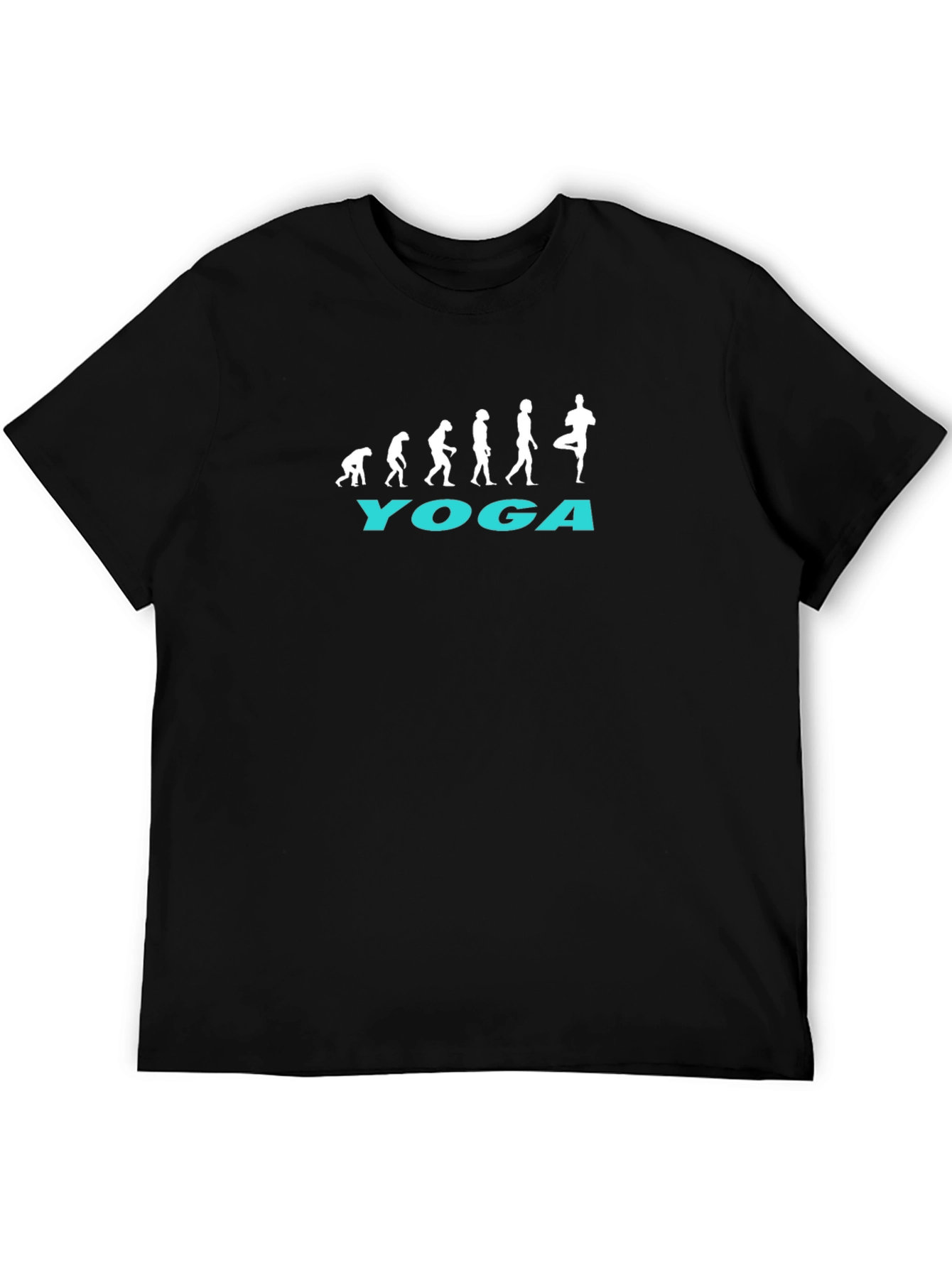 Black Yoga Evolution T-Shirt - Black Cotton Tee view 5