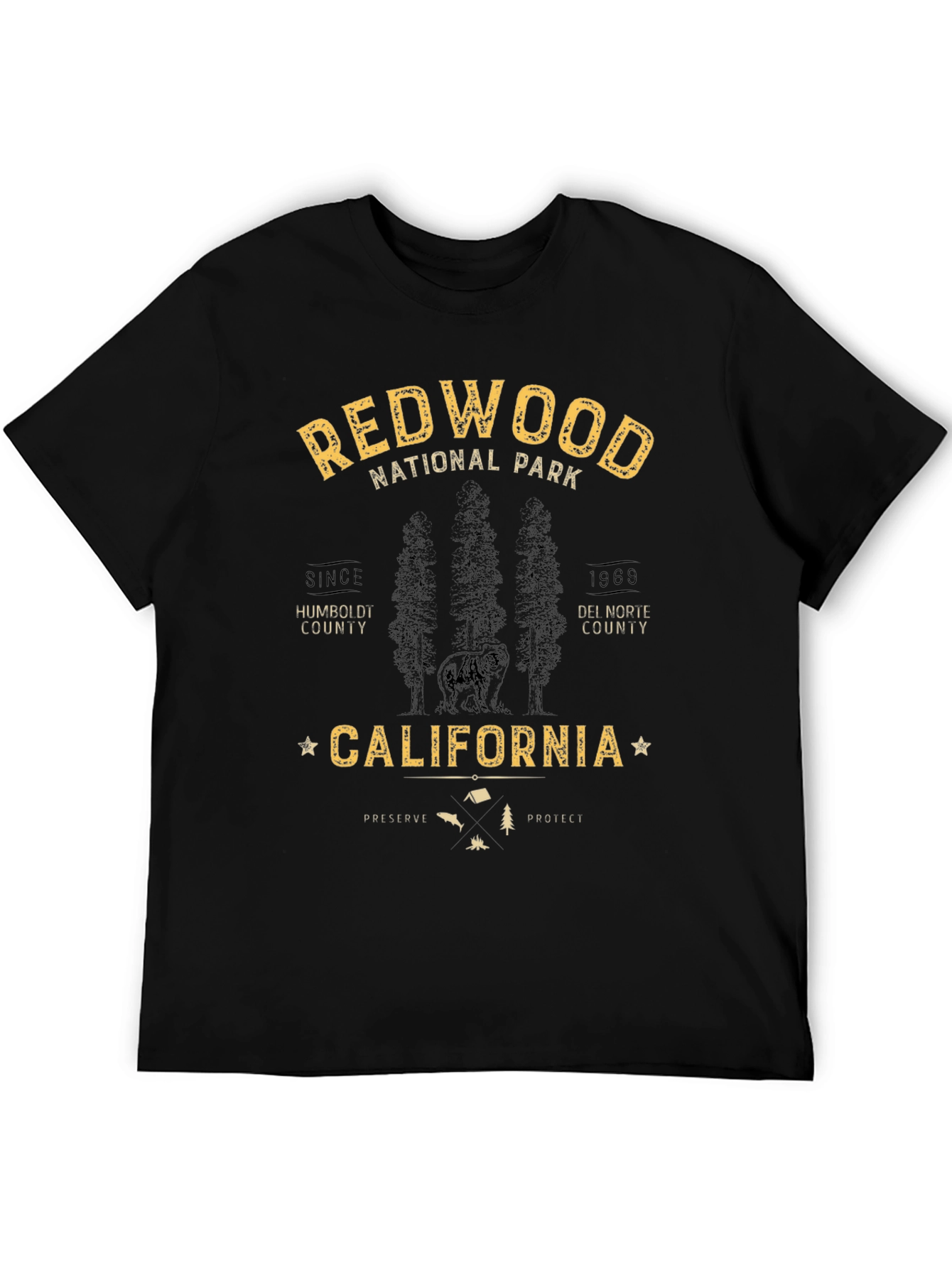 Black Redwood National Park Black T-Shirt view 5