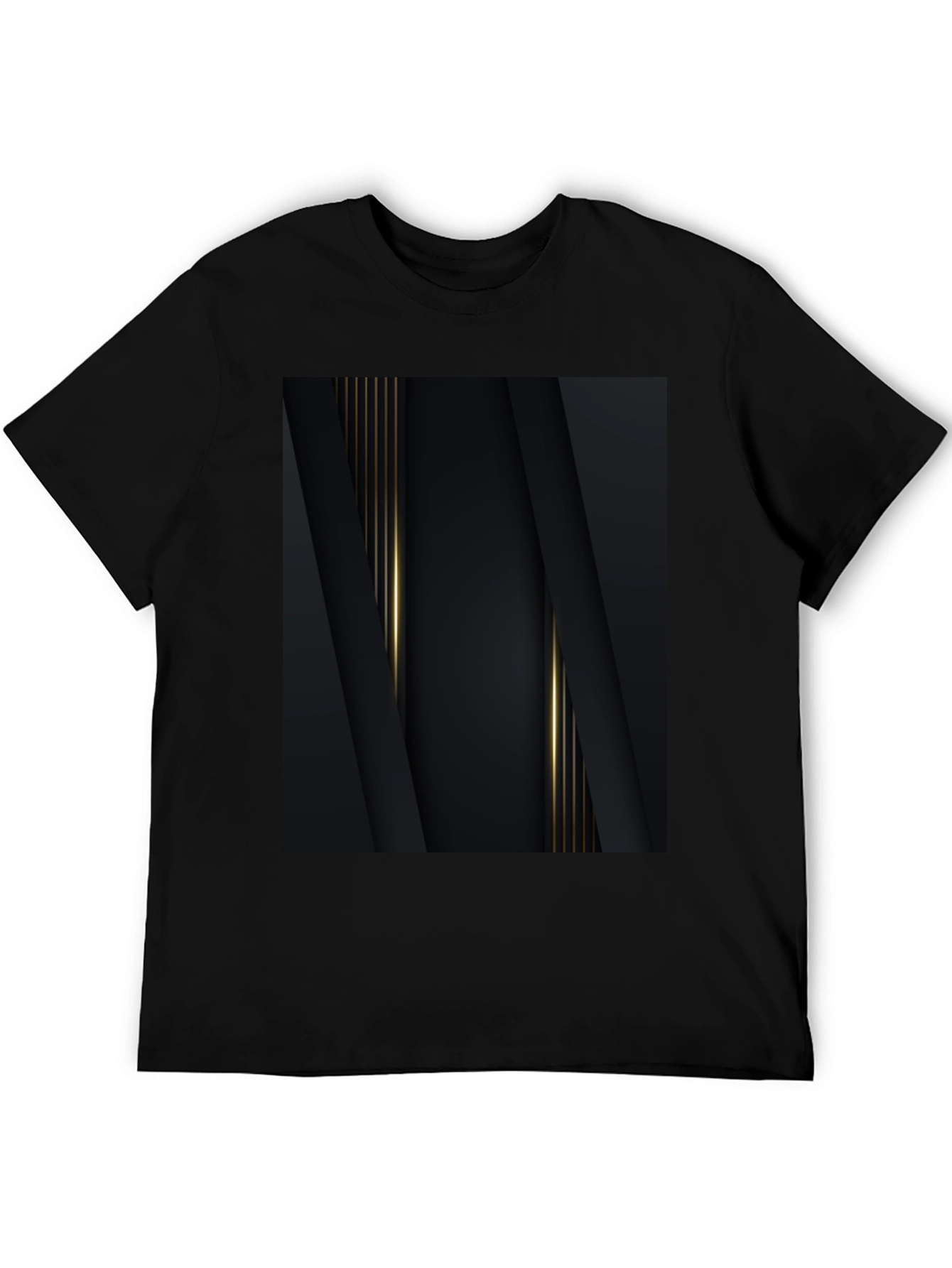 Black Elegant Black & Gold Abstract Design Tee view 5
