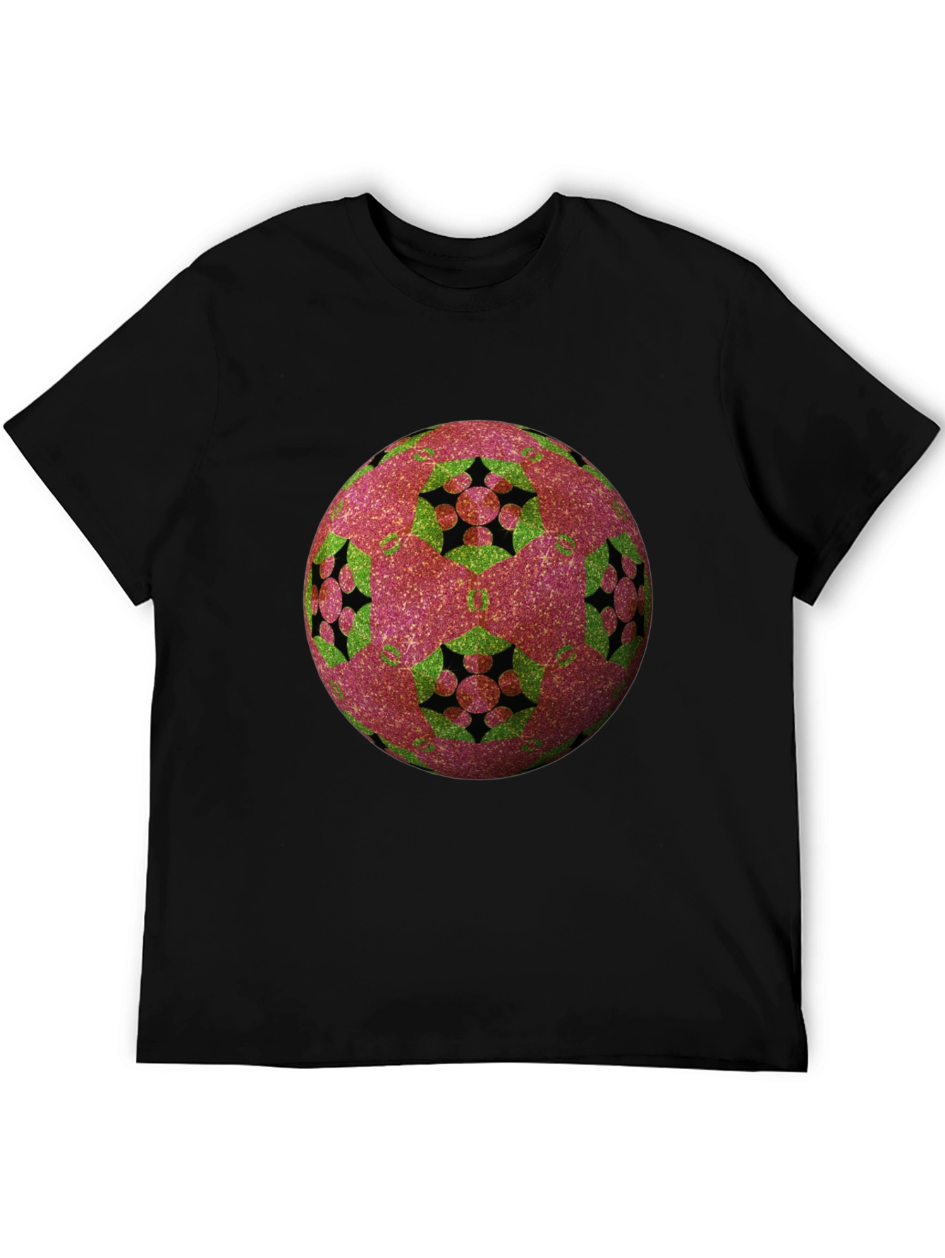 Black Abstract Orb Design Tee view 5