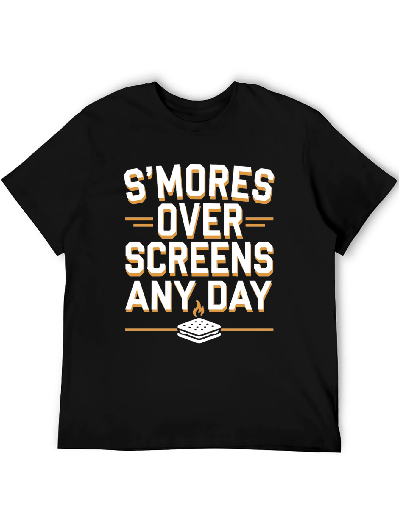 Black S'mores Over Screens Graphic T-Shirt view 5