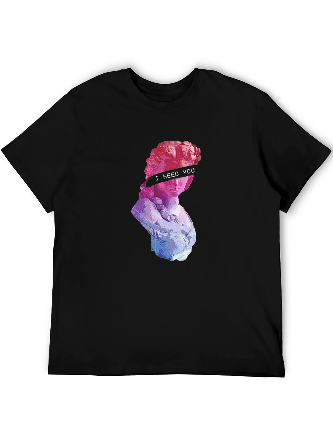 Black Vaporwave Statue Graphic T-Shirt view 5